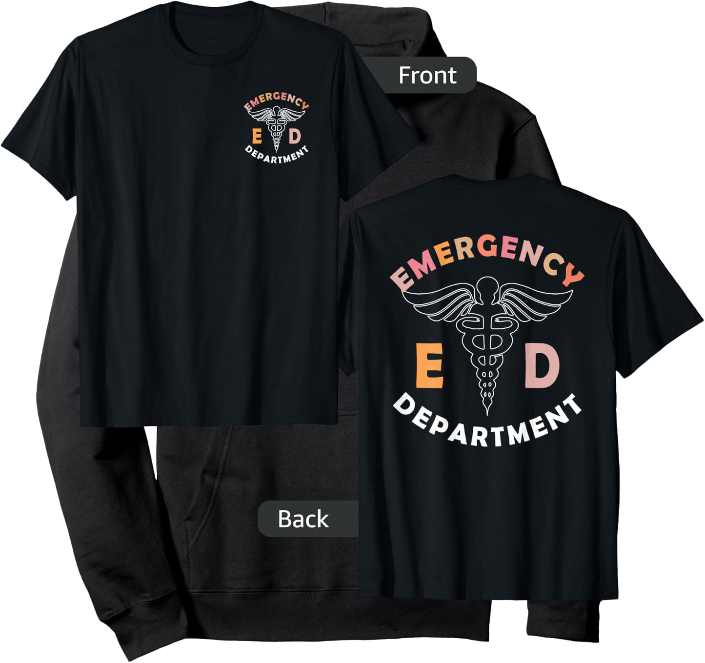 Emergency Department (Front And Back), ER Healthcare Nursing Hoodie - Hoodie | Black
