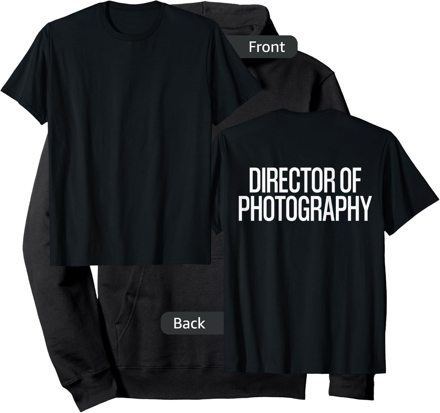Bold Director of Photography Text PRINT ON BACK | Film Crew Hoodie - Hoodie | Black