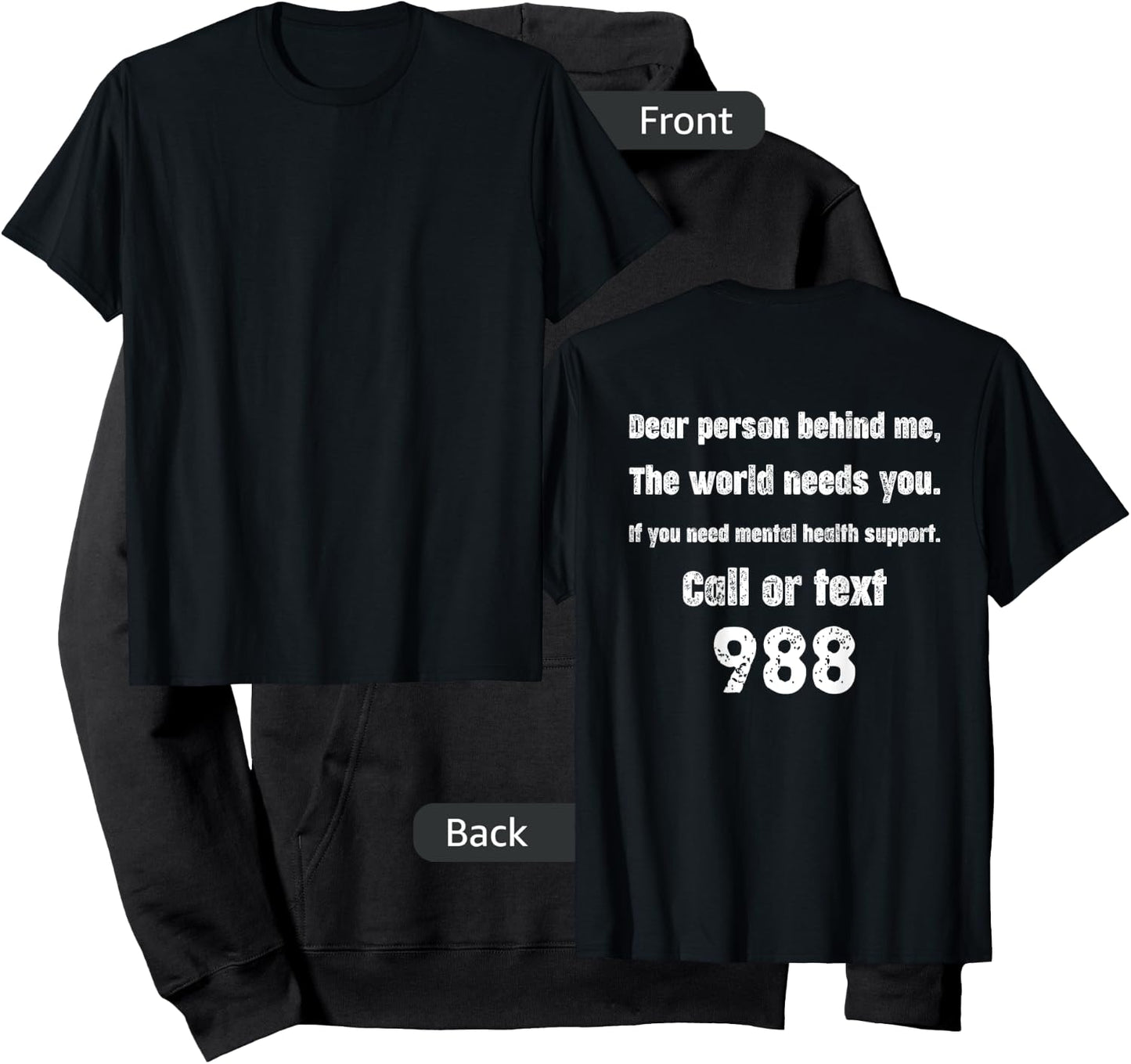 Person Behind Me - Suicide Prevention Hotline 988 Hoodie - Hoodie | Black