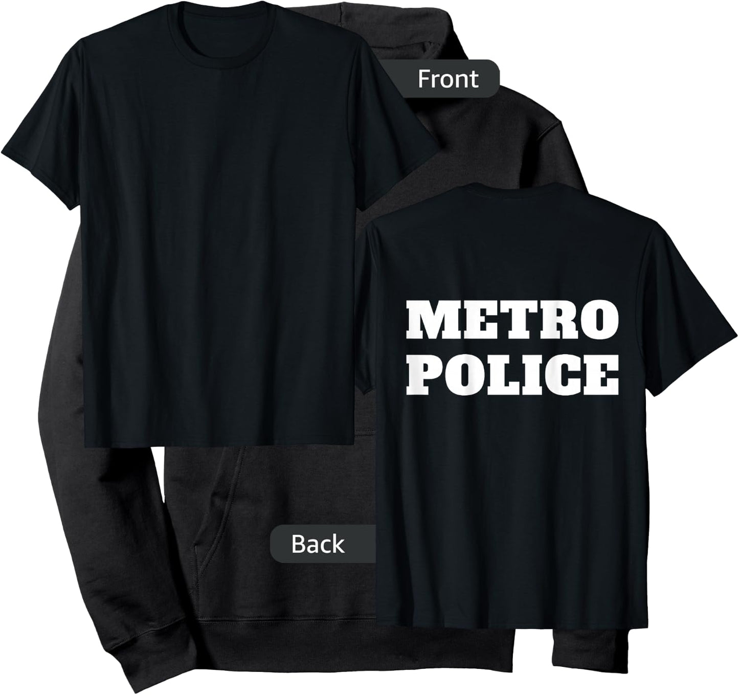 Metro Police Officer Uniform On Duty Policeman BACK PRINT Hoodie - Hoodie | Black