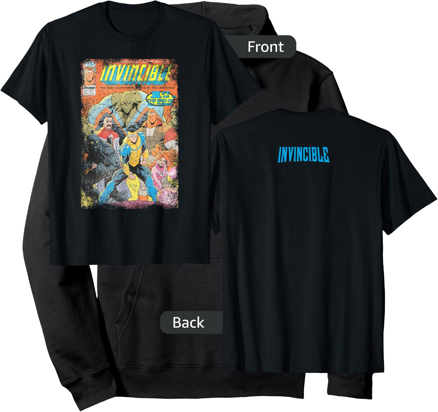 Invincible Distressed Cover - Homage Hoodie - Hoodie | Black