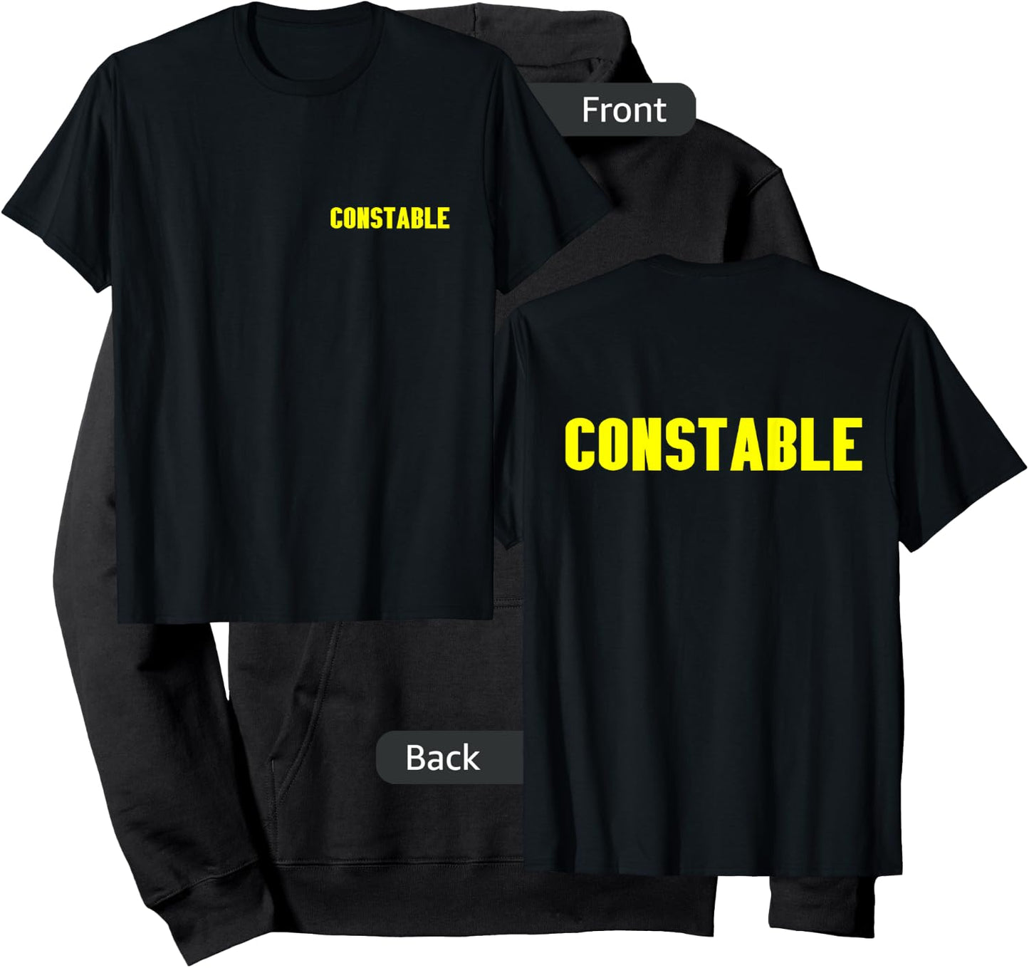 Constable YELLOW FRONT AND BACK PRINT Both Sides On Duty Hoodie - Hoodie | Black