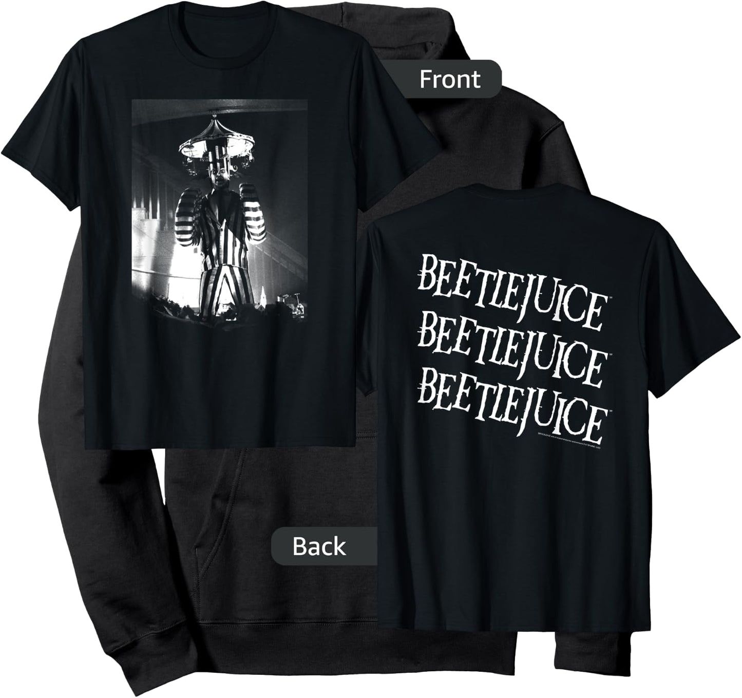 Beetlejuice Black and White Circus Photo Movie Hoodie - Hoodie | Black