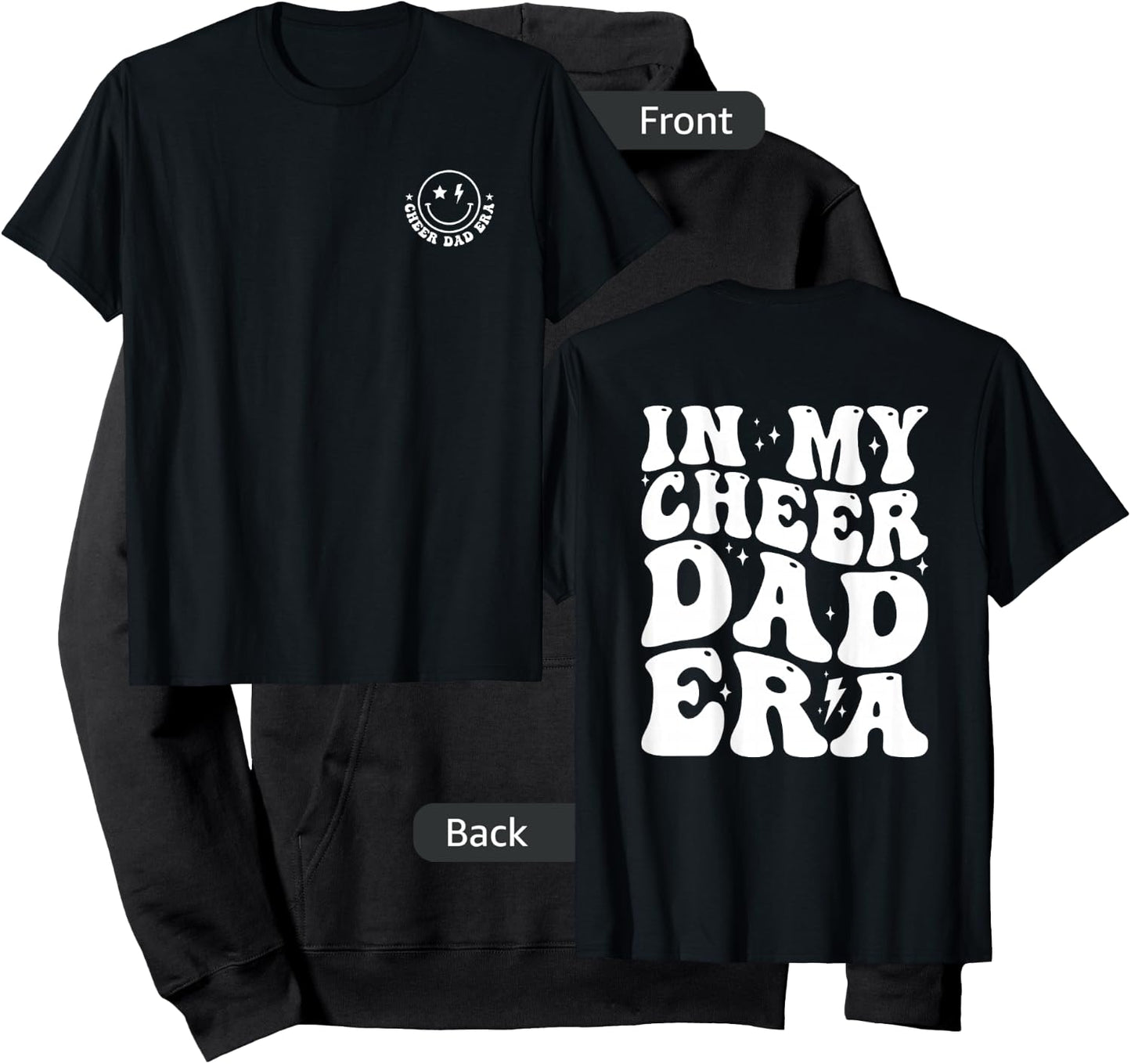 in My Cheer Dad Era Groovy (2 Sides) Hoodie - Hoodie | Black