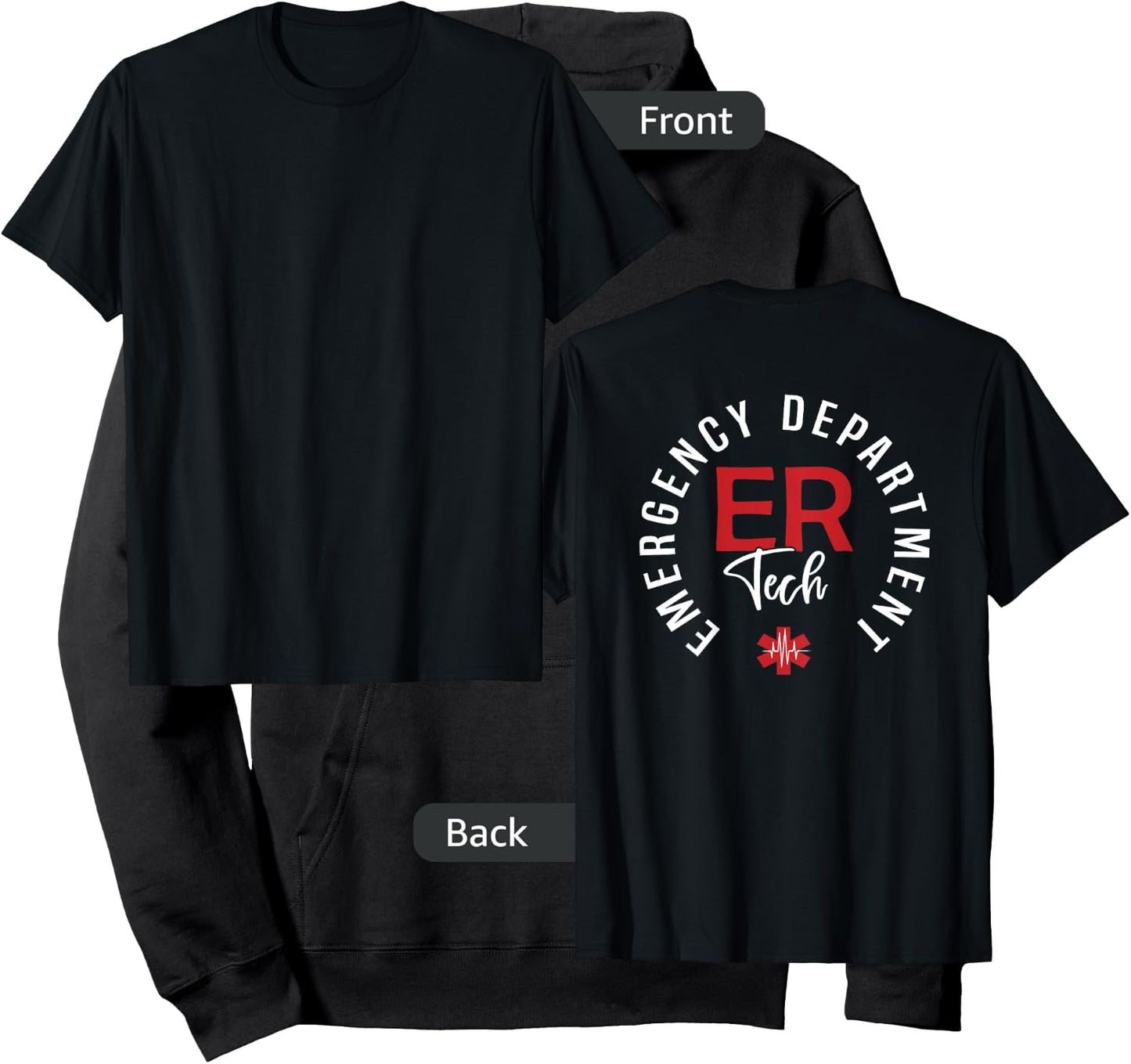 Emergency Department Tech Emergency Room Tech Back Of Hoodie - Hoodie | Black