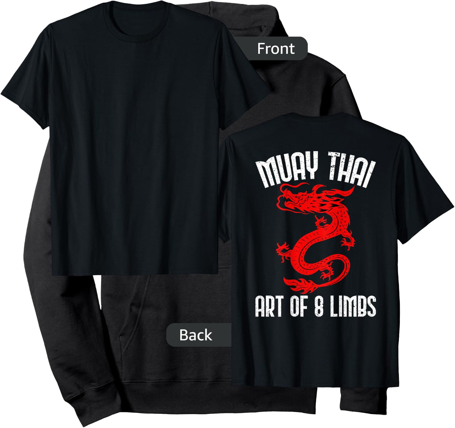Muay Thai Art Of 8 Limbs Back Printed Shirts Hoodie - Hoodie | Black
