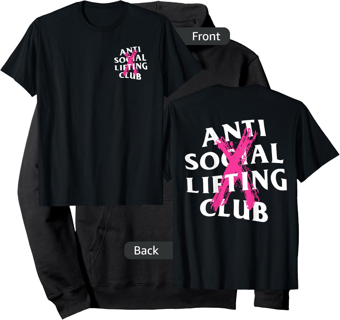 Anti Social Lifting Club: Canceled Pink (Front + Back) Hoodie - Hoodie | Black