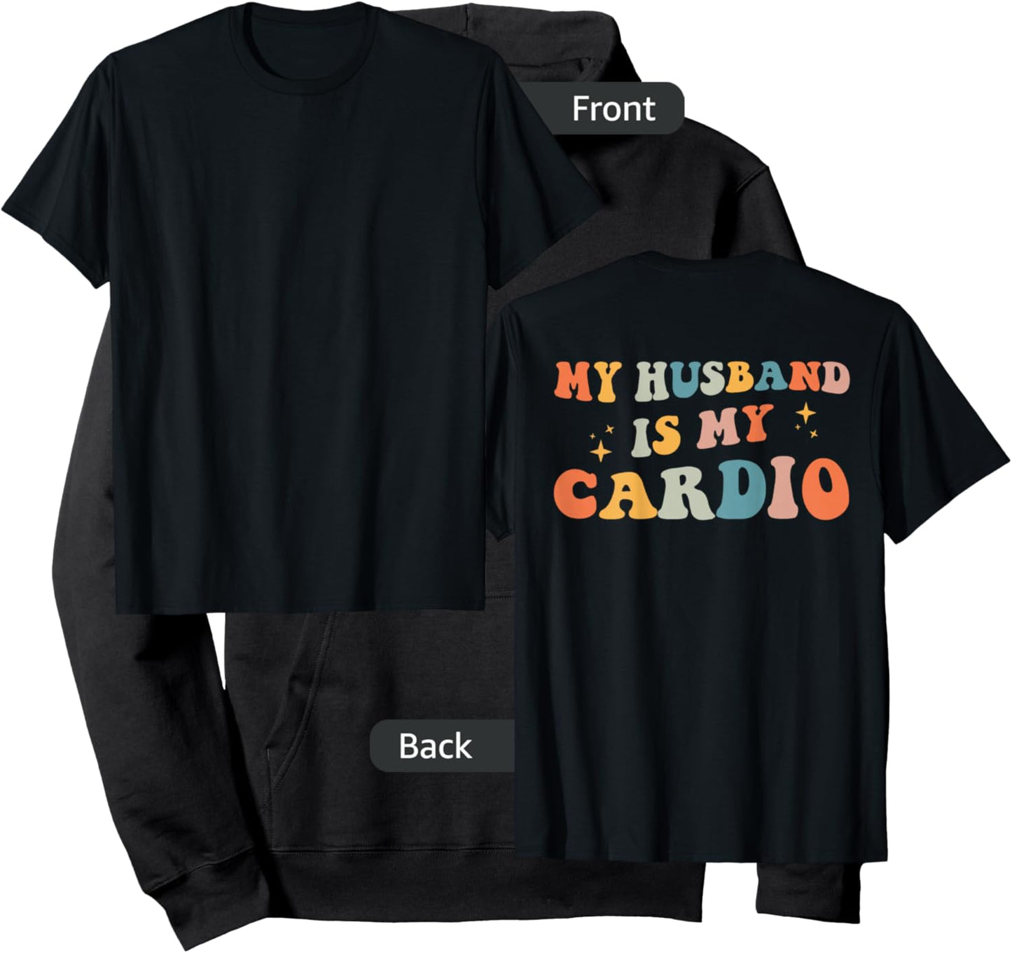 My Husband Is My Cardio (On Back) Gym Partner Workout Hoodie - Hoodie | Black
