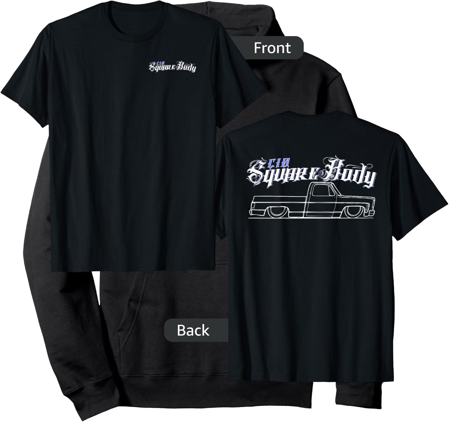 Squarebody C10 Classic truck Squarebody Nation Truck Hoodie - Hoodie | Black