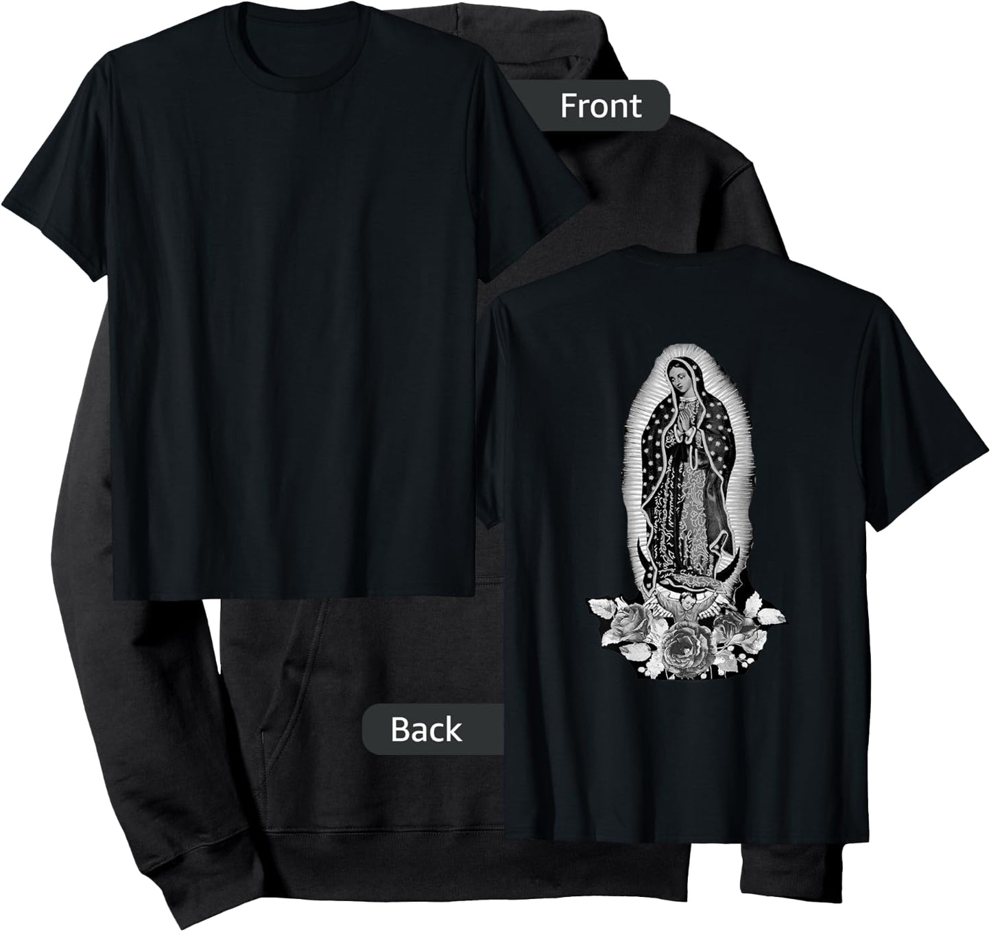 Our Lady De Guadalupe Sant Mary Back Print Christians Hoodie - Hoodie | Black