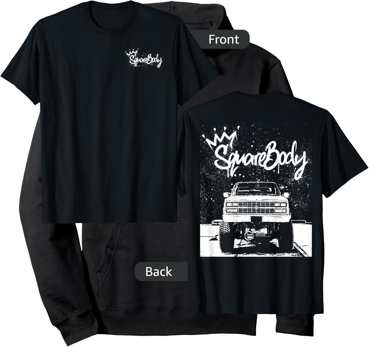 Squarebody C10 Classic truck Square body Nation Truck Hoodie - Hoodie | Black