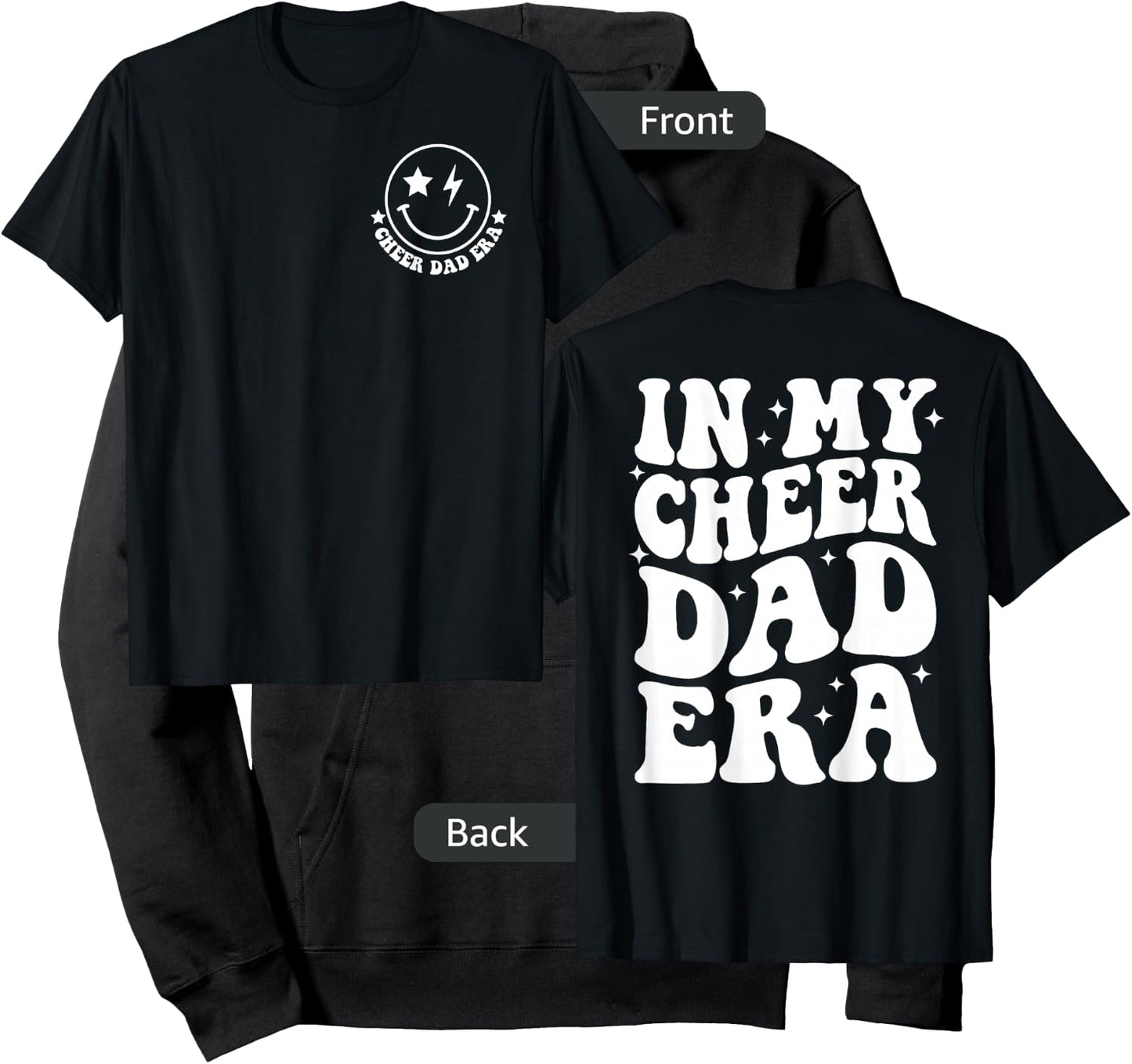 In My Cheer Dad Era Groovy Cheerleading Sports Dad 2 Side Hoodie - Hoodie | Black