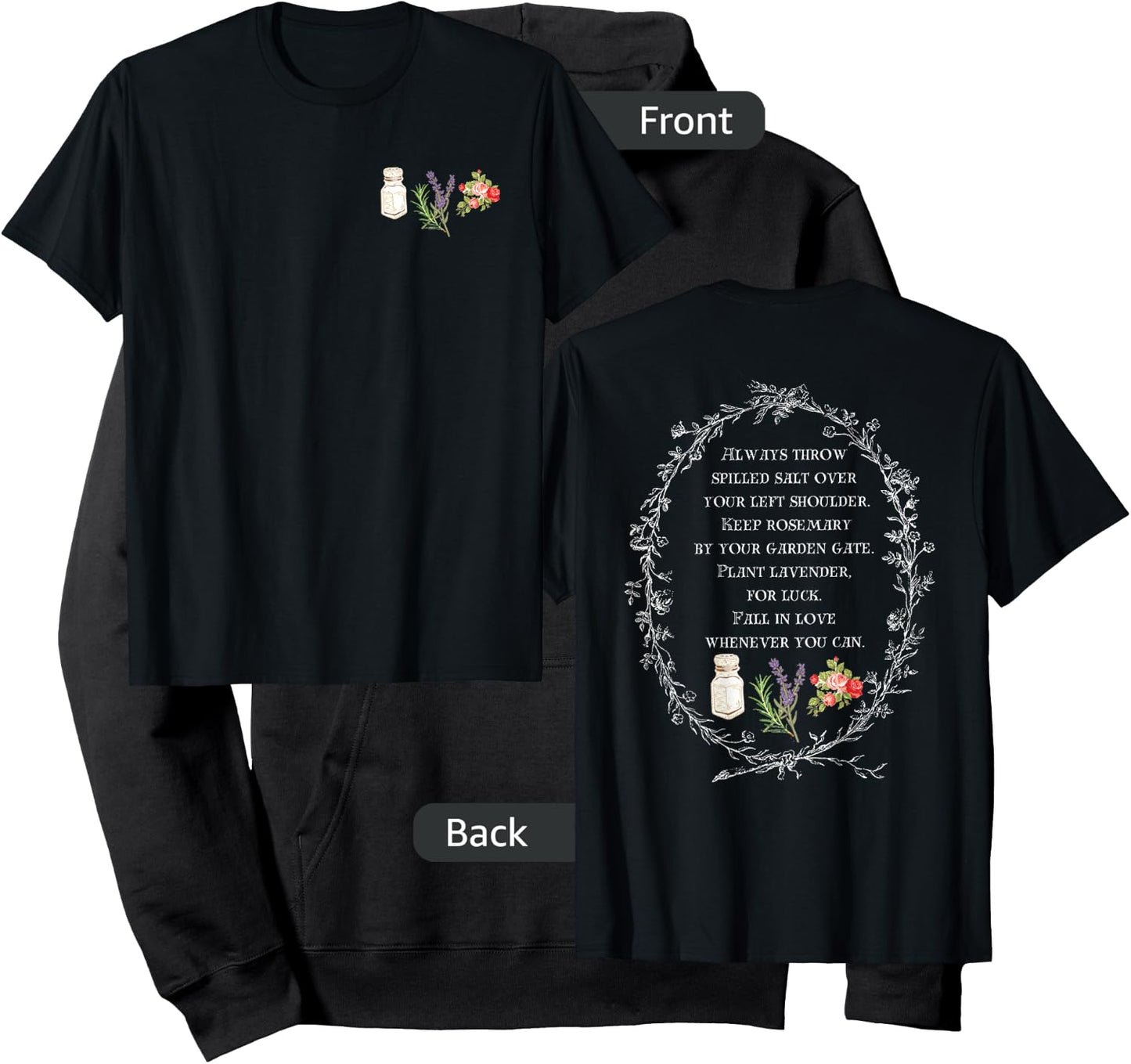 Always Throw Spilled Salt Over Your Left Shoulder (Two Side) Hoodie - Hoodie | Black