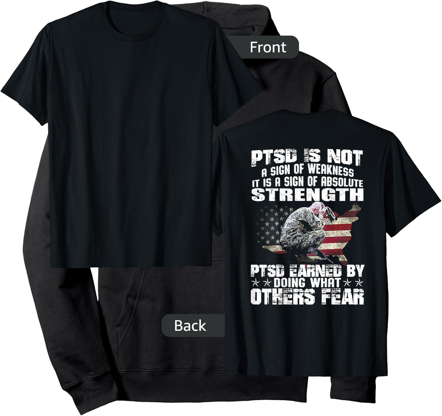 PTSD Is Not A Sign Of Weakness It Is A Sign (on back) Hoodie - Hoodie | Black