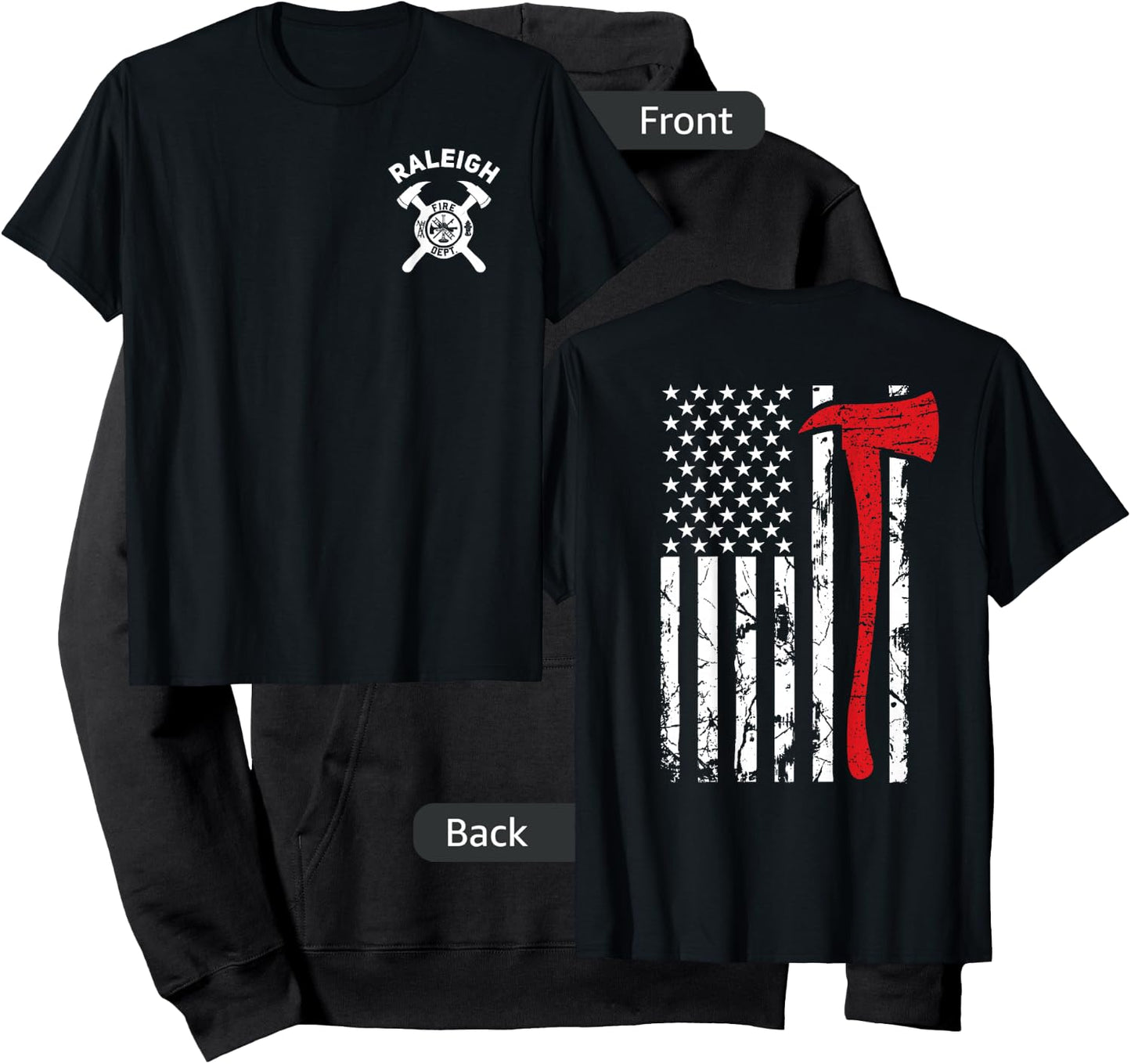 City Of Raleigh Fire Department North Carolina Firefighter Hoodie - Hoodie | Black