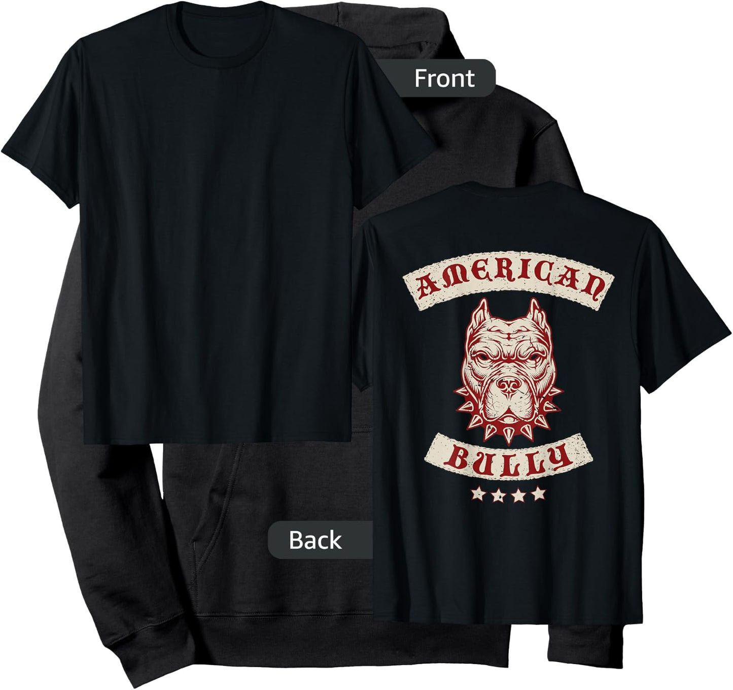 American Bully Pit Bull Dog Breed MC Style (Design on Back) Hoodie - Hoodie | Black