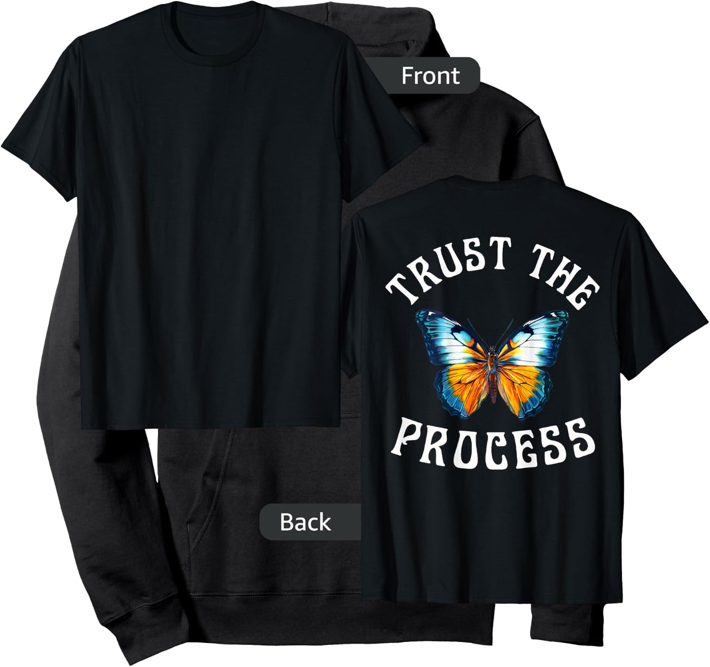 TRUST THE PROCESS X BUTTERFLY Trust in process backprint Hoodie - Hoodie | Black