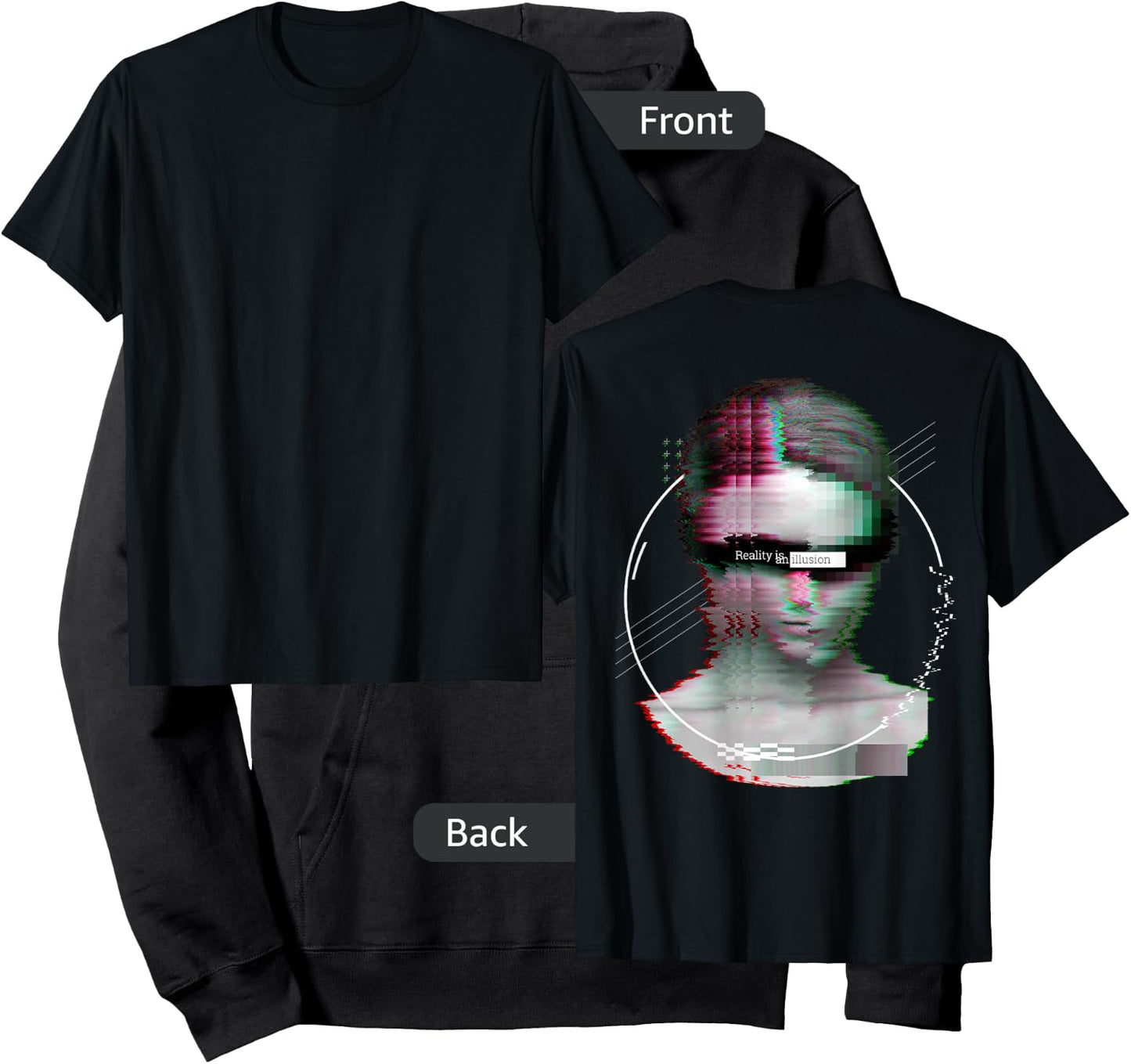 Back print: Techno music Vaporwave EDM party raver festival Hoodie - Hoodie | Black