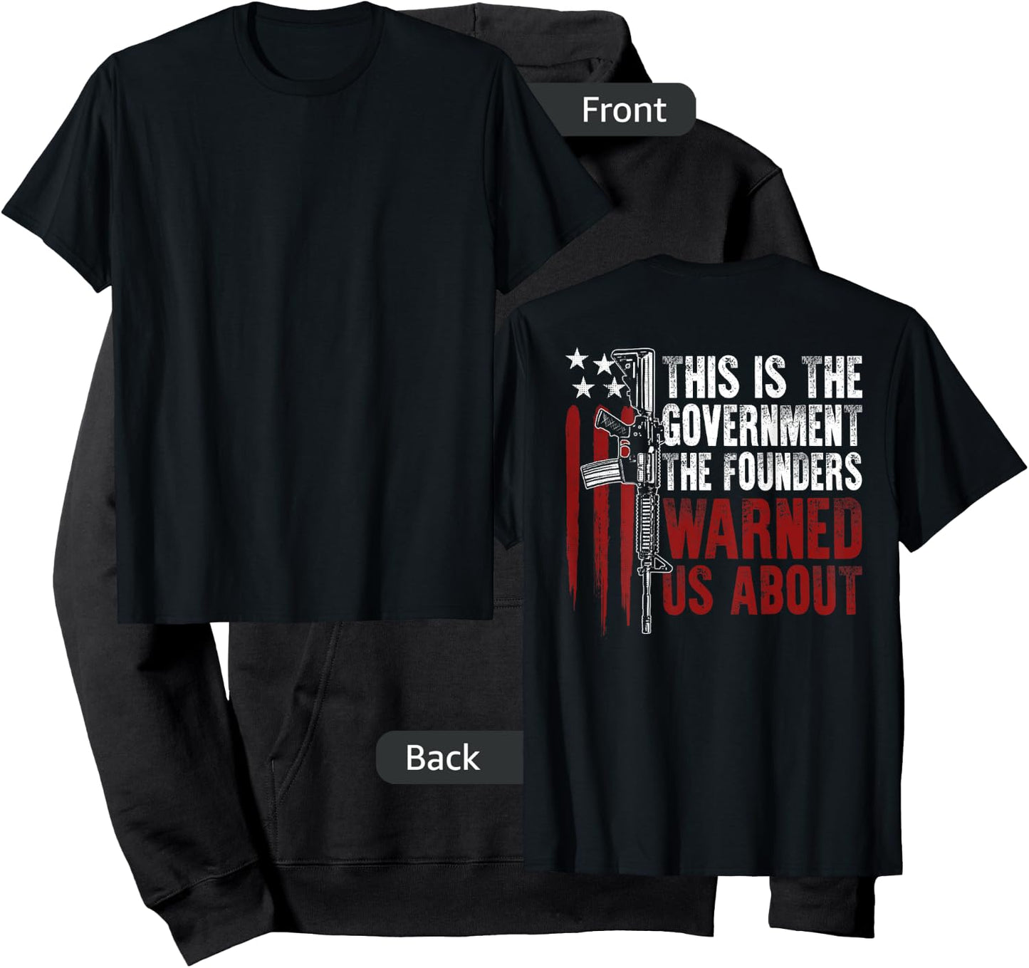 This is The Government The Founders Warned Us About on back Hoodie - Hoodie | Black