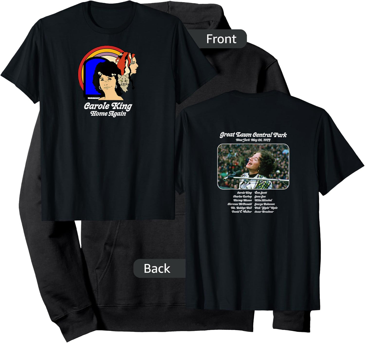 Carole King Home Again Tour 1973 Black Hoodie - Hoodie | Black