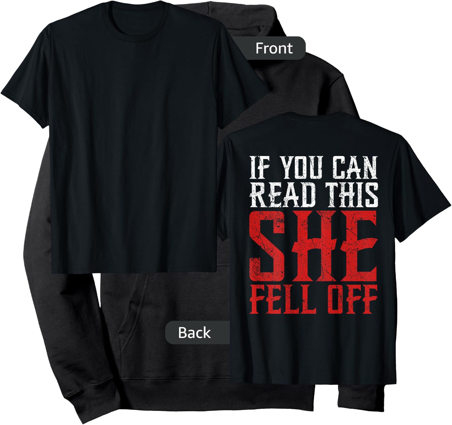 Funny If You Can Read This She Fell Off Biker Motorcycle Hoodie - Hoodie | Black