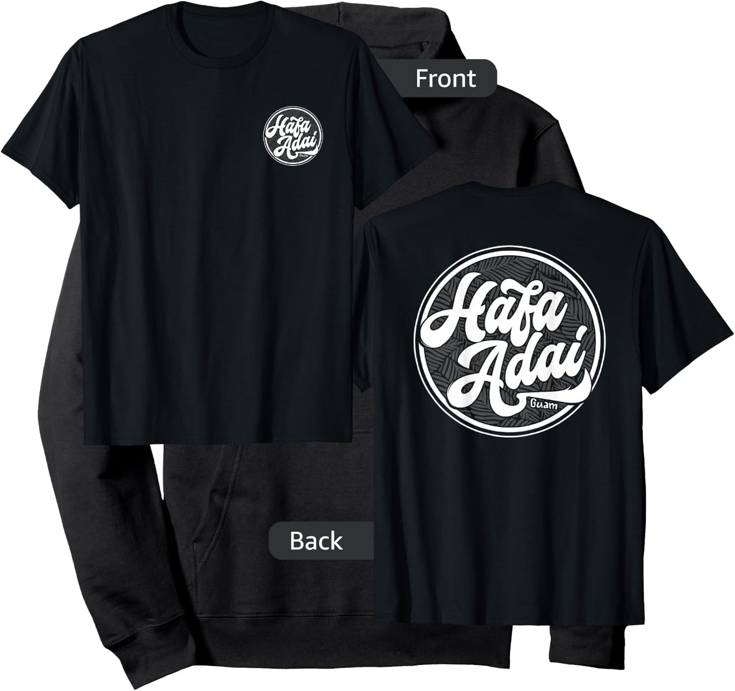 Left Chest and Full back - Hafa Adai Guam Hoodie - Hoodie | Black