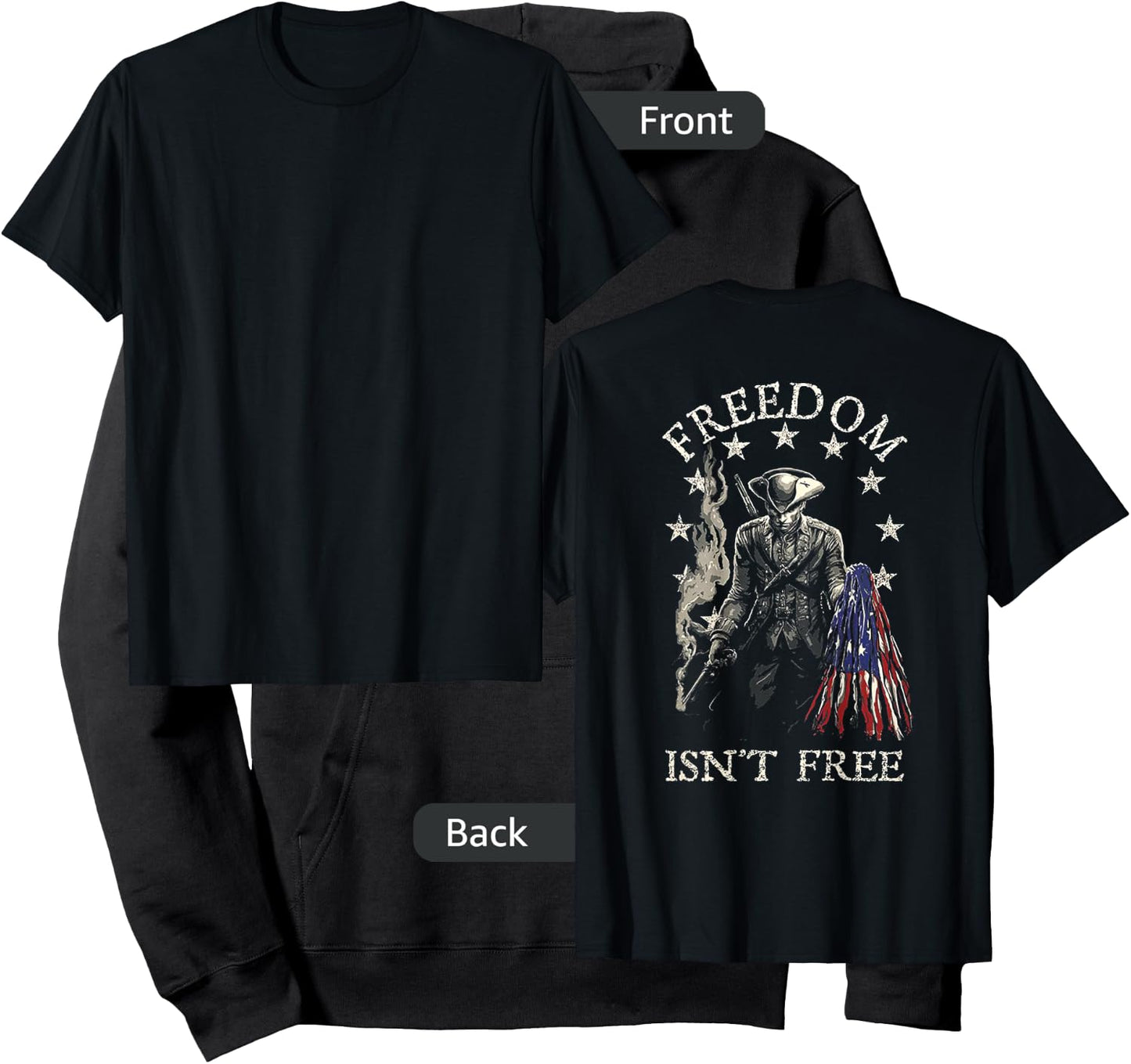 Freedom Isn't Free (on back) Hoodie - Hoodie | Black
