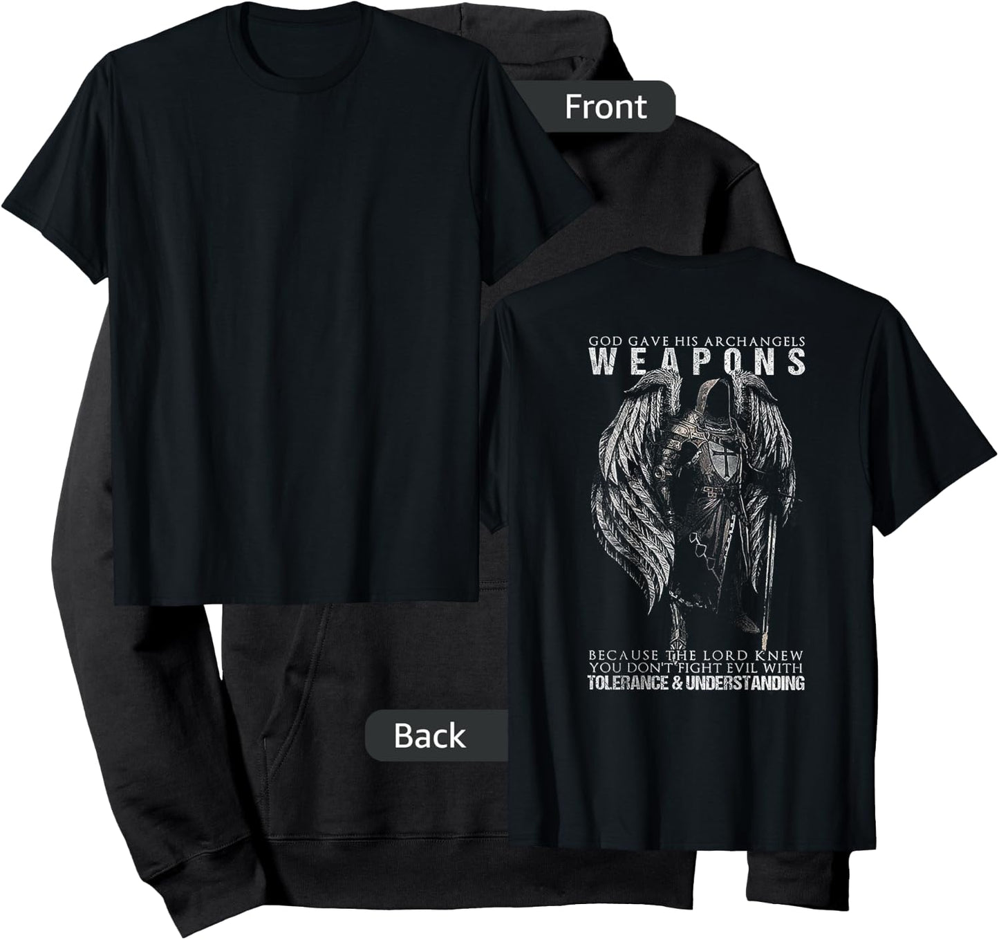 God Gave His Archangel Weapons (on Back) Hoodie - Hoodie | Black