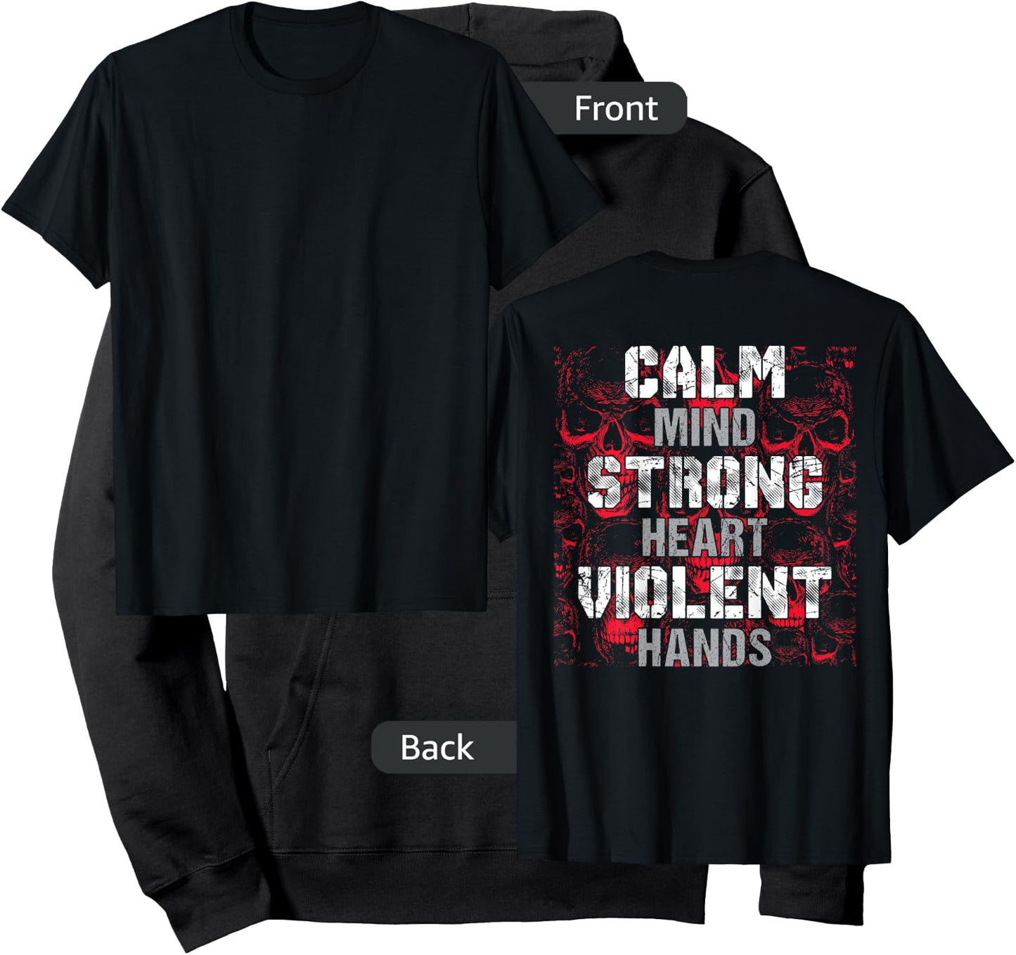 Vikings Gym Calm Mind Strong Heart Violent Hands Norsemen Hoodie - Hoodie | Black