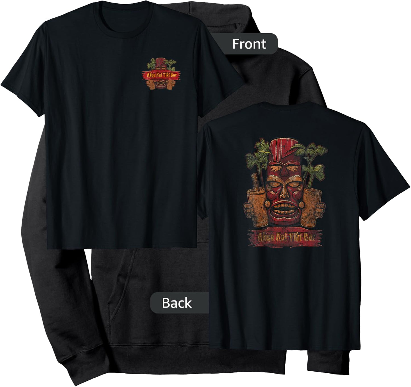 Akua Kai Tiki Bar / Hawaiian Tropical Dive Bar Style / Hoodie - Hoodie | Black