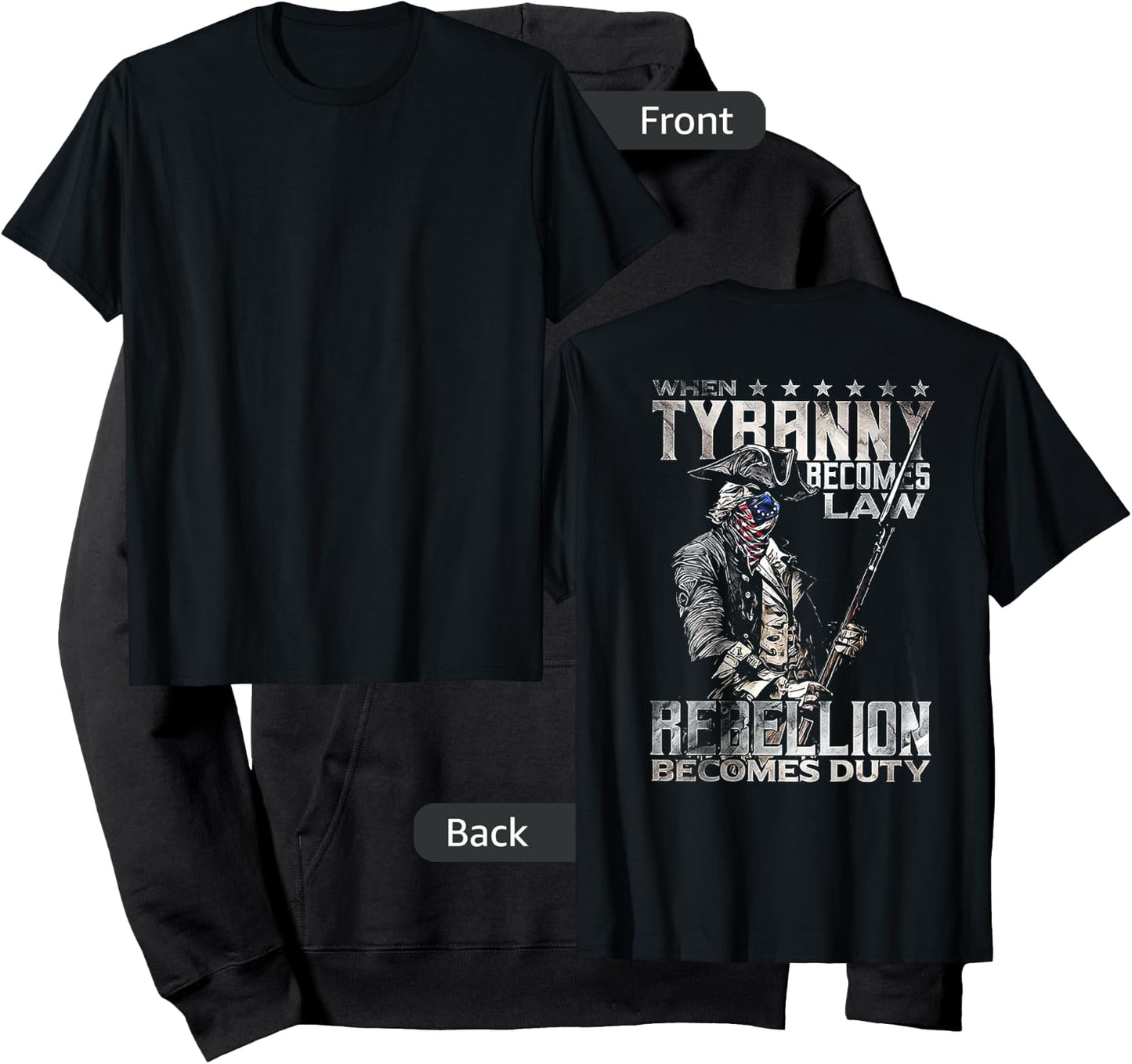 When Tyranny Becomes Law Rebellion Becomes Duty (on Back) Hoodie - Hoodie | Black