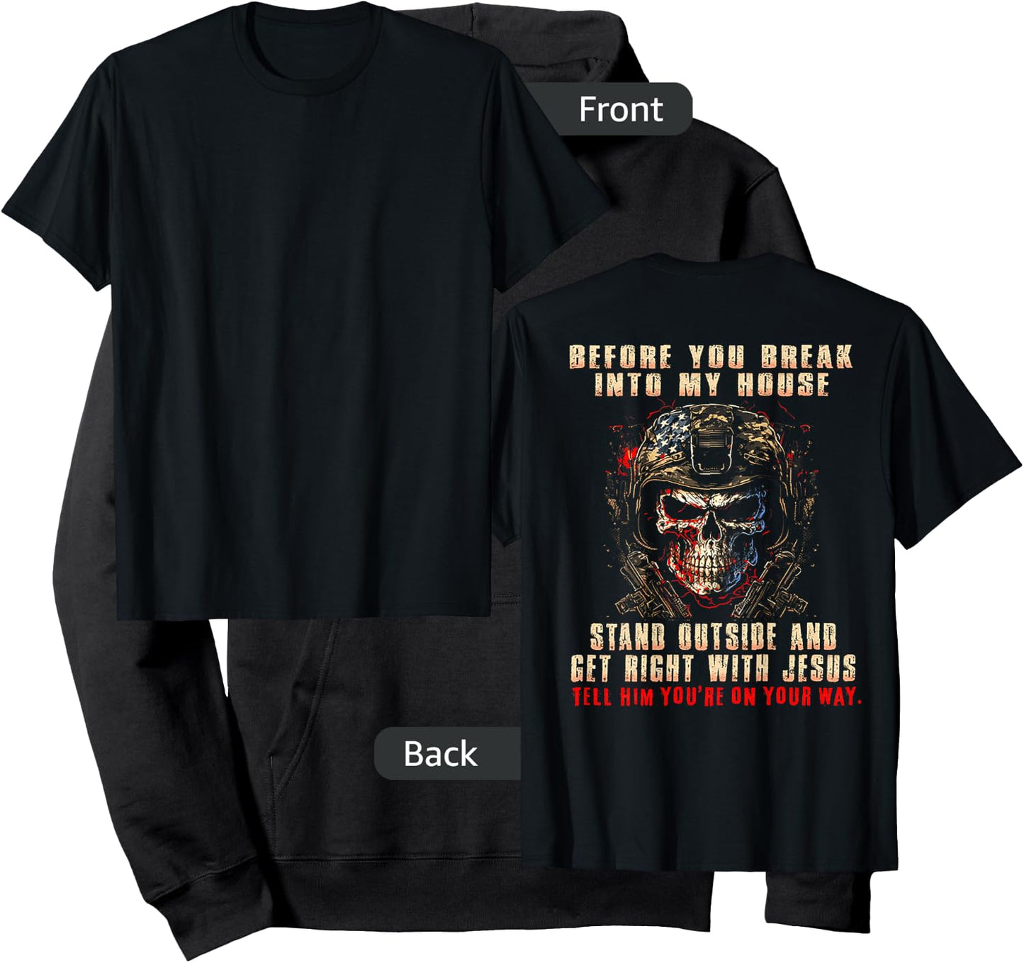 Before You Break Into My House Stand Outside (on back) Hoodie - Hoodie | Black