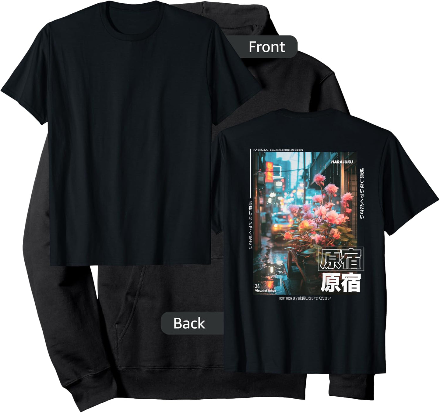 Japanese Streetwear Retro Aesthetic Harajuku BACK PRINT Hoodie - Hoodie | Black