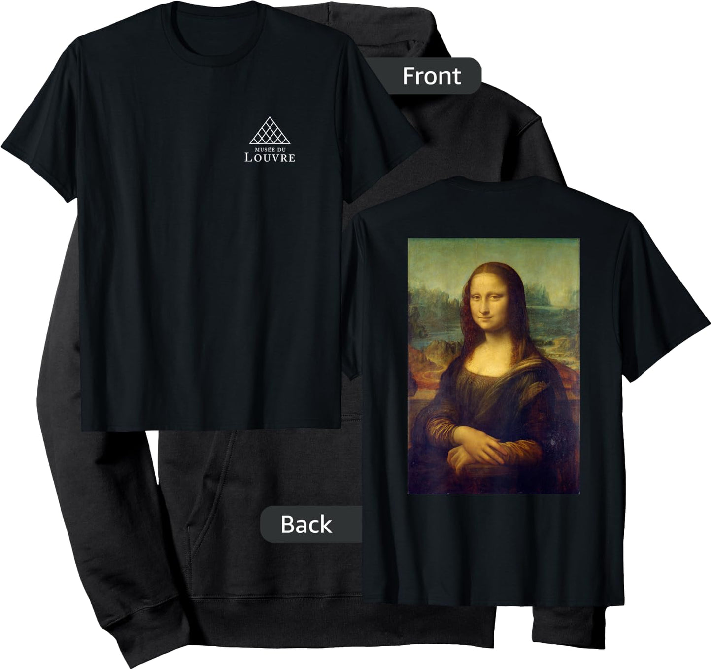 Utopia Sport Louvre Museum Paris France Mona Lisa , Black, Small, -Adults, -Kids, Women, Short Sleeve, Classic Fit, Cotton 60%, Polyester 40% Hoodie - Hoodie | Black