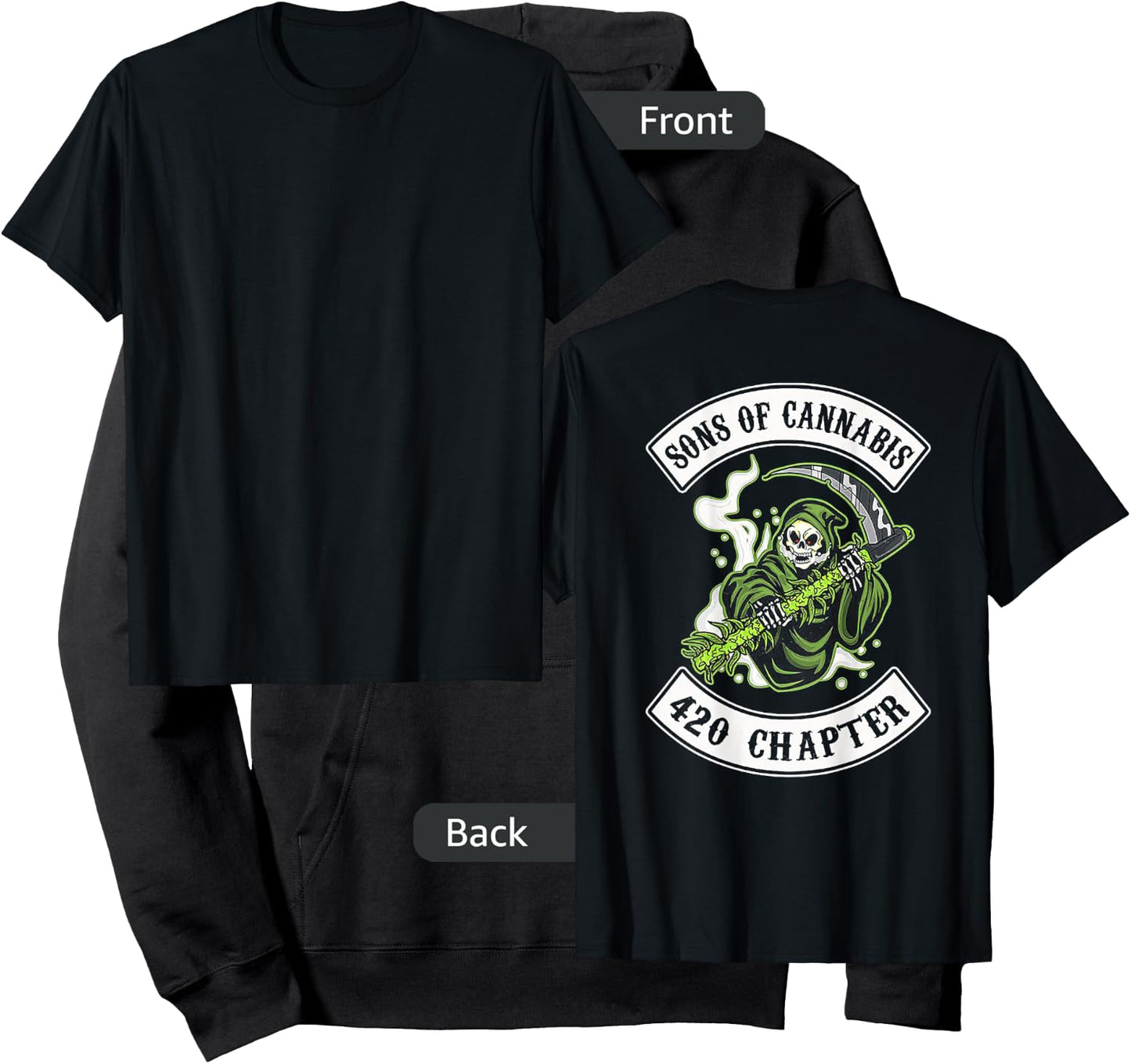 SONS OF CANNABIS 420 CHAPTER (on back) Hoodie - Hoodie | Black