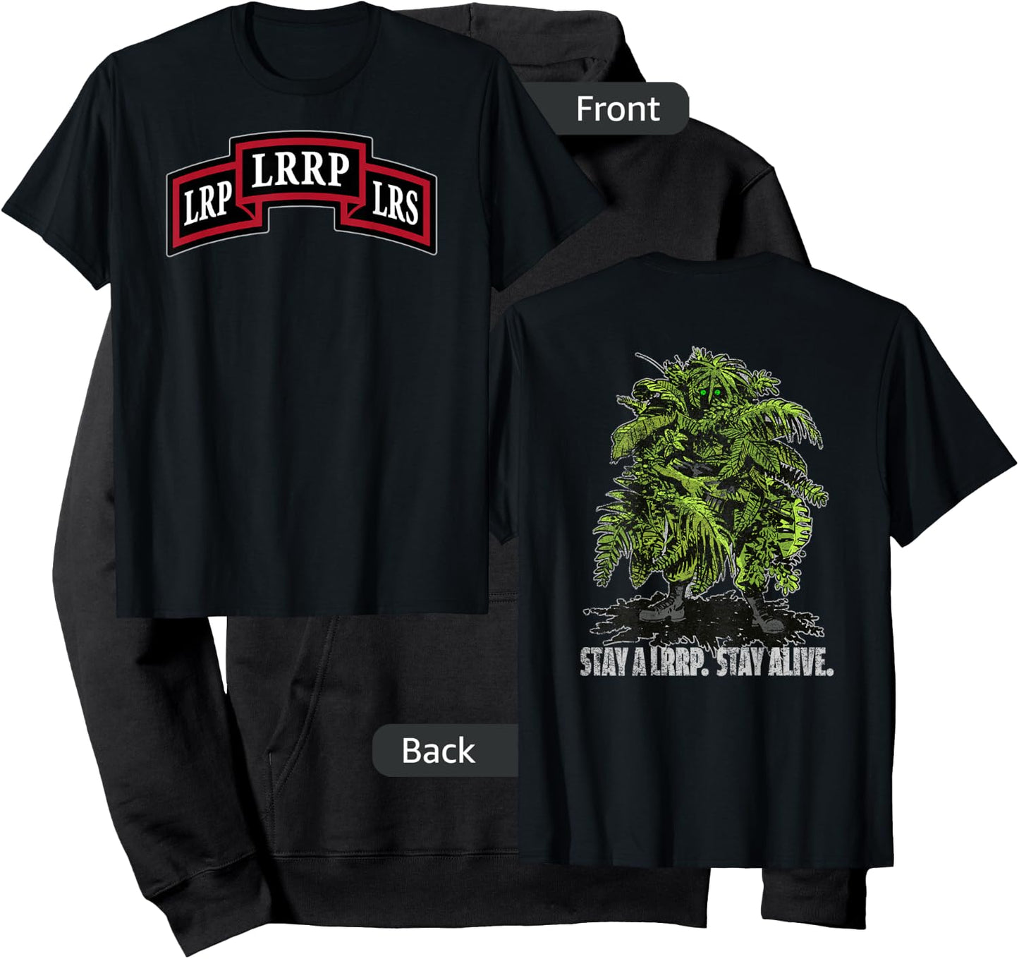 American Marauder: Stay a LRRP and Stay Alive Front and Back Hoodie - Hoodie | Black