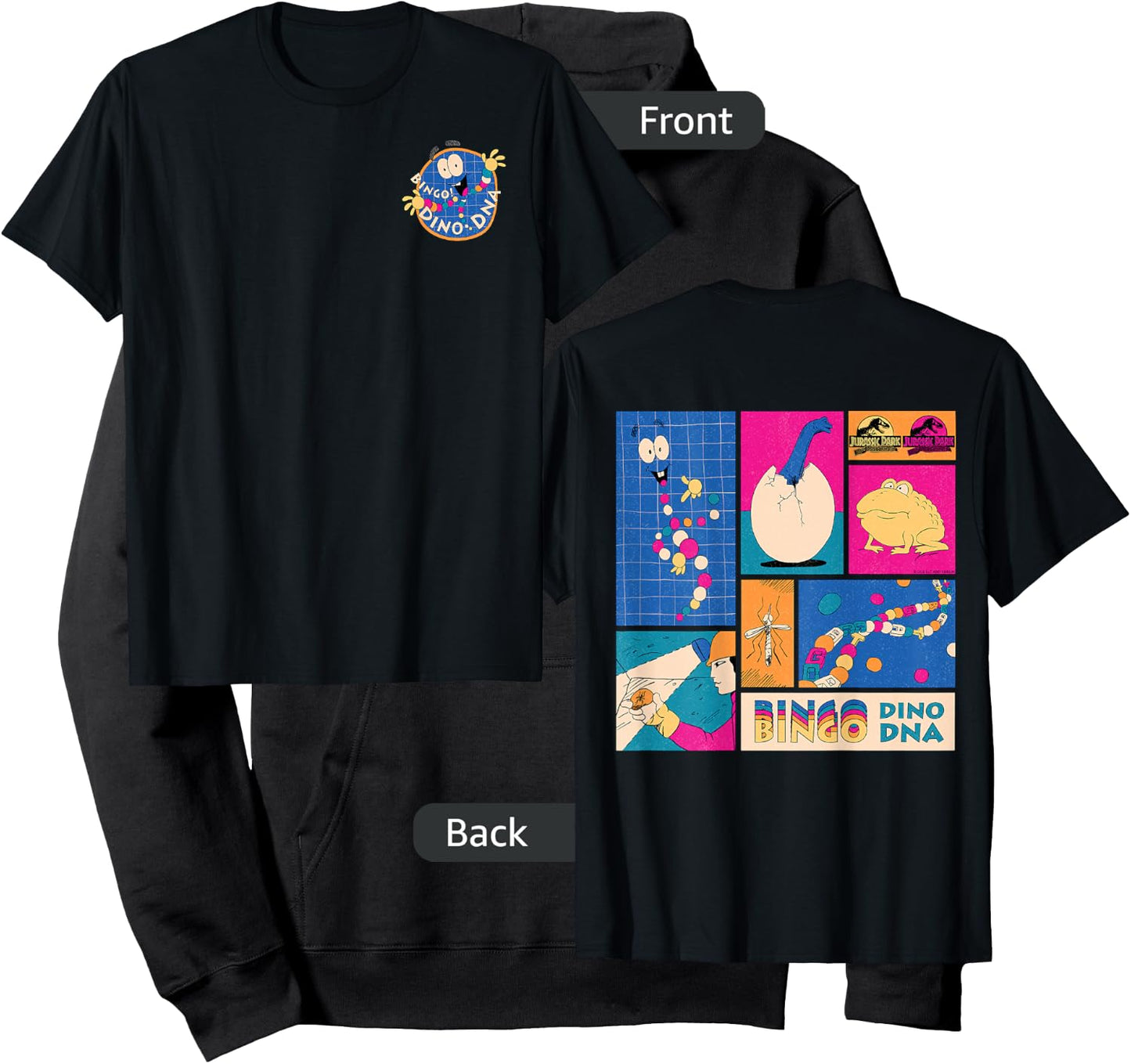 Jurassic Park 30th Anniversary Bingo Dino DNA Retro Hoodie - Hoodie | Black