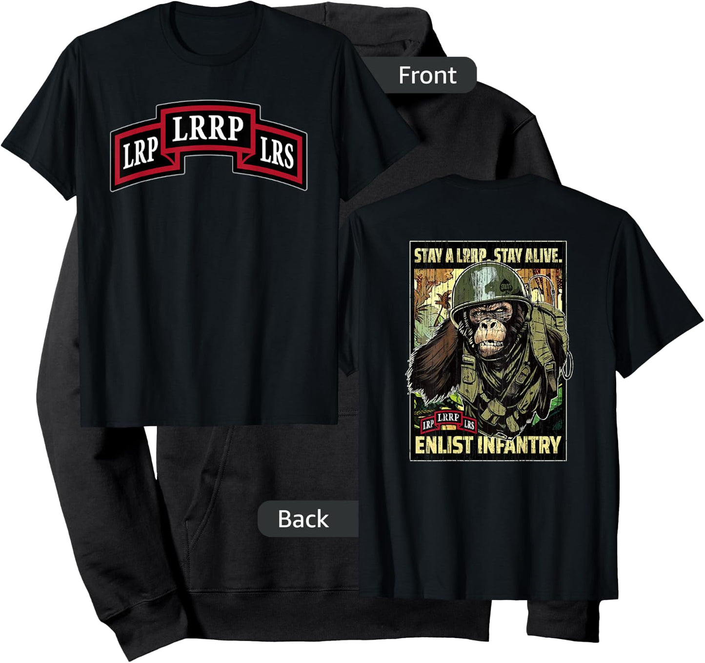 American Marauder: Stay a LRRP Front and Back Infantry Hoodie - Hoodie | Black