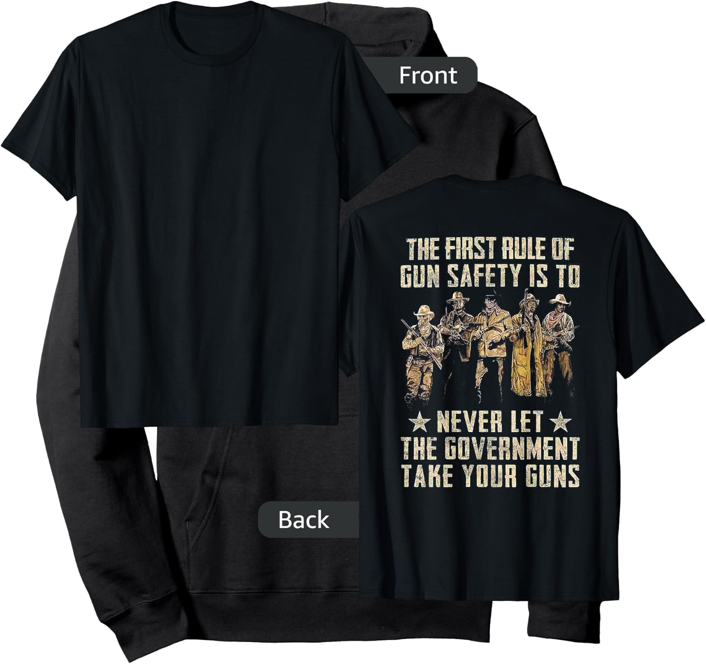 The First Rule Of Gun Safety (on back) Hoodie - Hoodie | Black