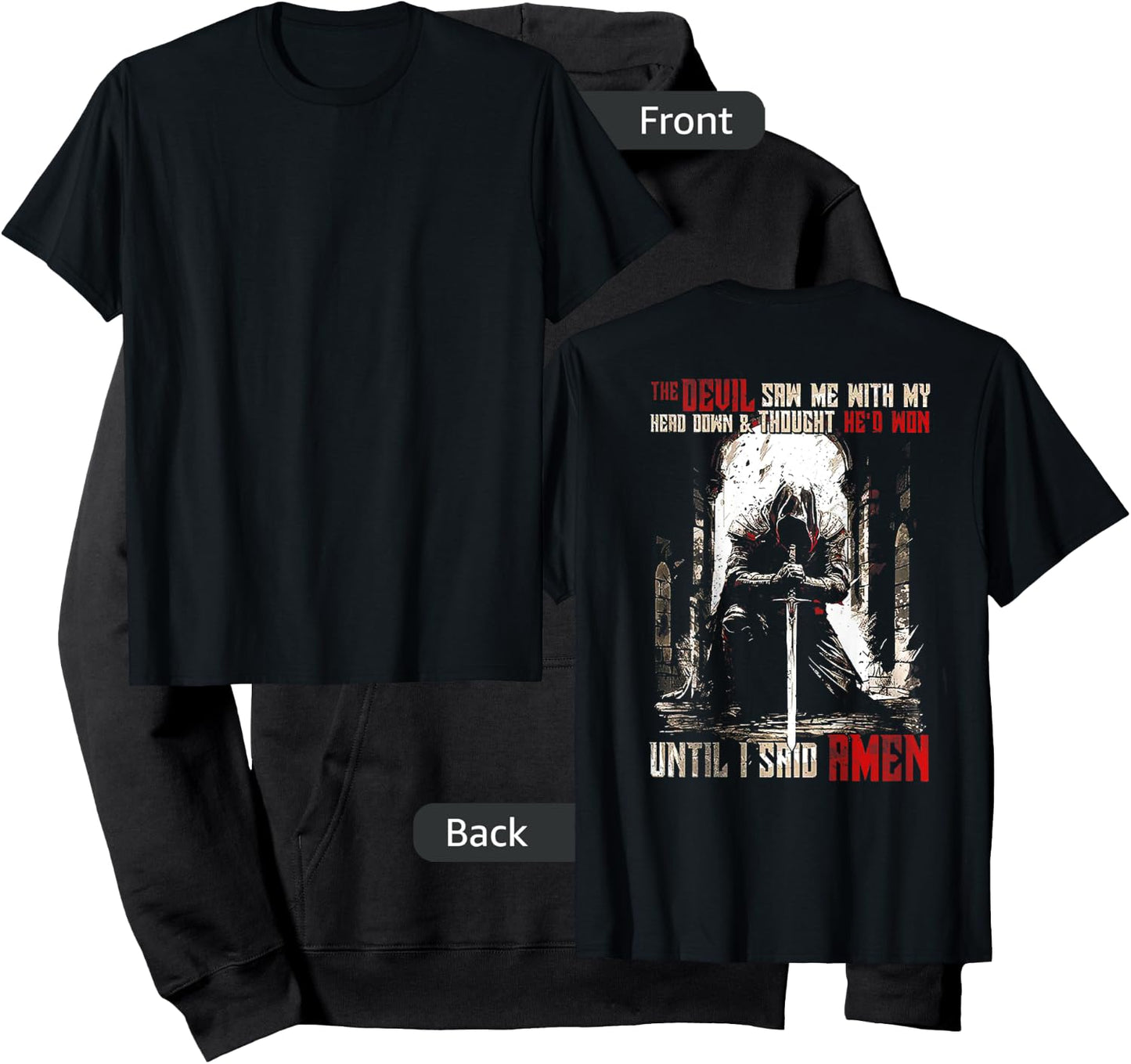 The Devil Saw Me with My Head Down and Thought (on back) Hoodie - Hoodie | Black