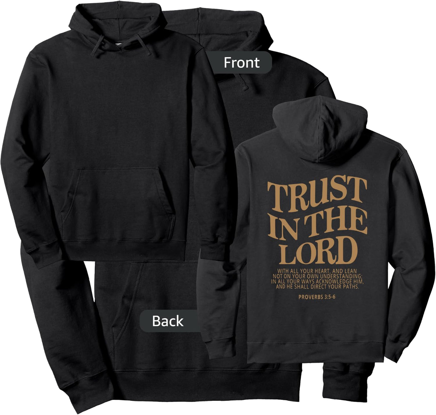 Trust In The Lord, Christian Religious Faith Jesus Hoodie - Hoodie | Black