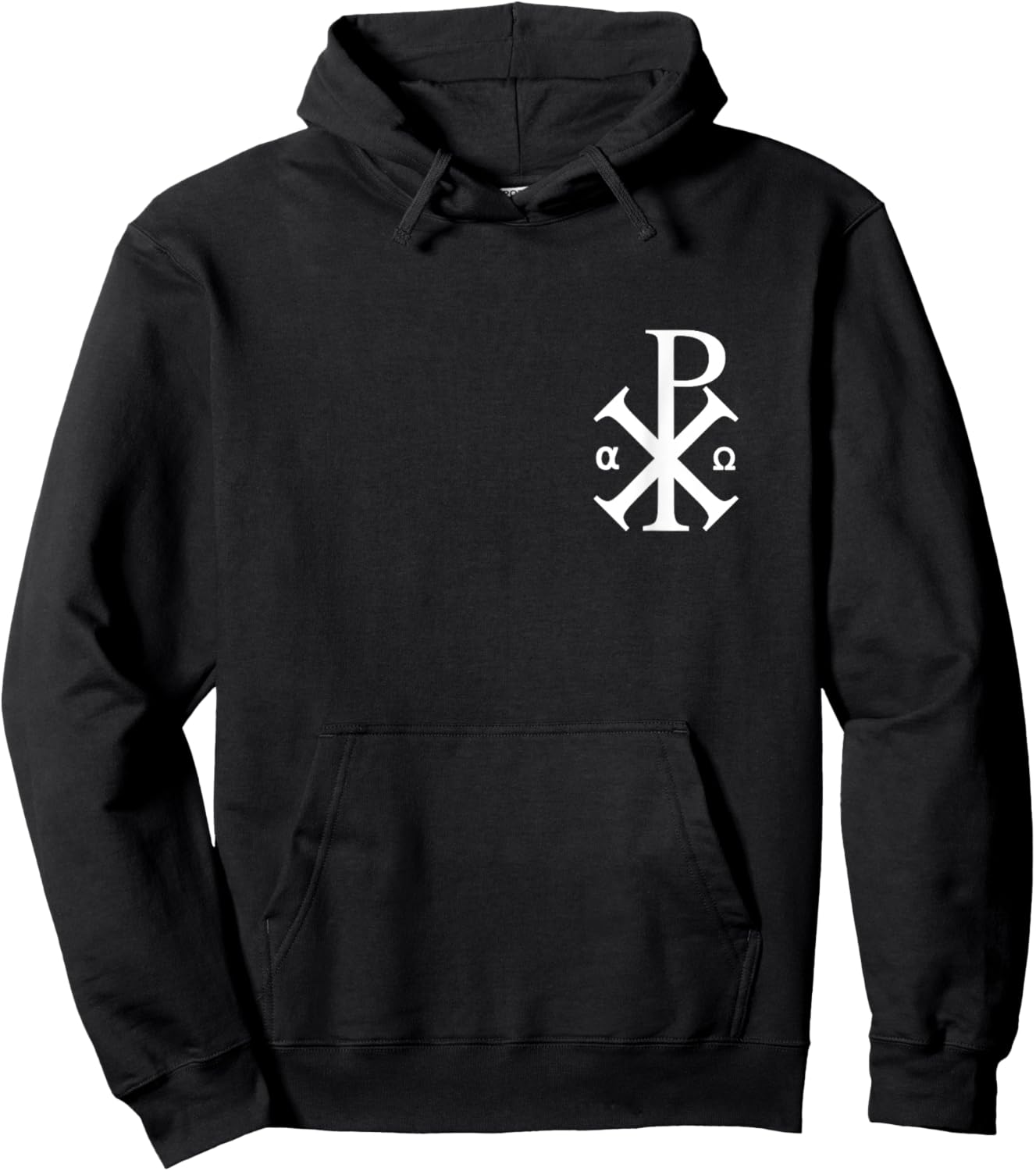 Chi Rho Symbol Motif Jesus Constantine Cross Christian Hoodie - Hoodie | Black