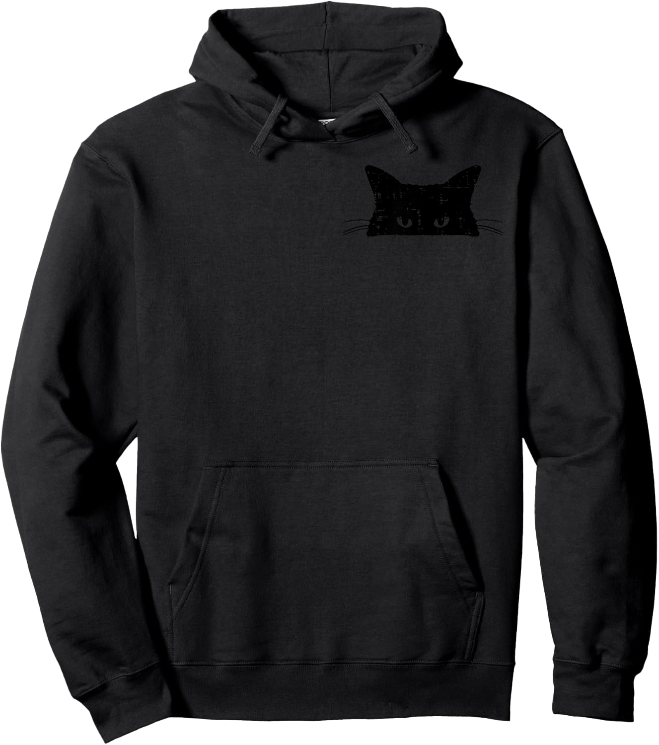 Peeking Black Cat Pocket Cute Men Women Kids Boys Girls Hoodie - Hoodie | Black