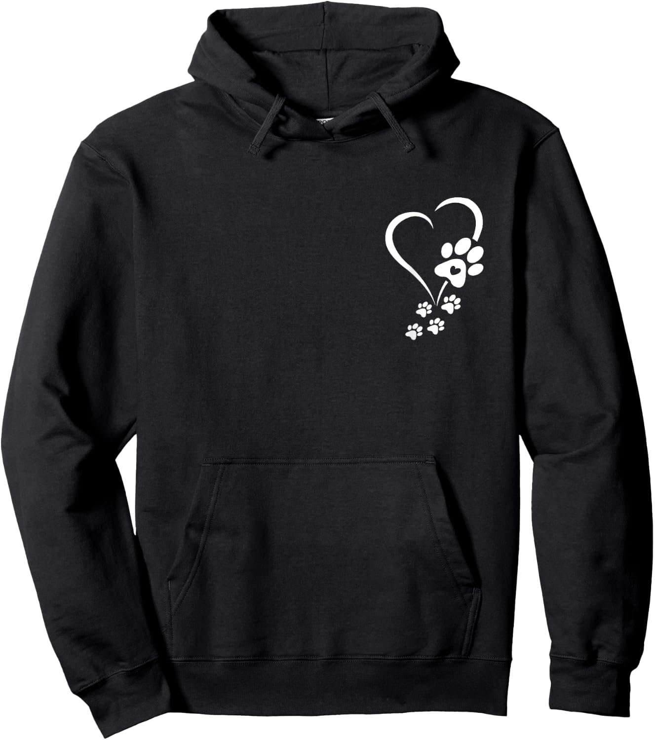 Dog Paw Heart Baby Dogs Paws Hearts Dog Paw Print Women Girls Kids Hoodie - Hoodie | Black