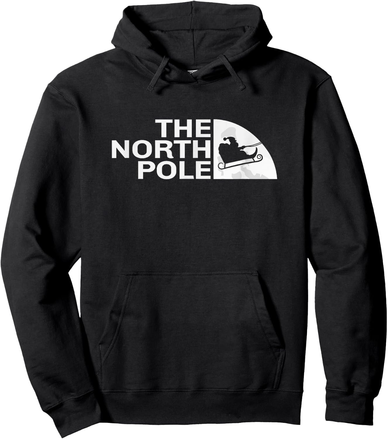 The North Pole. Christmas Jumper, Santa Sleighs by Moon Xmas Hoodie - Hoodie | Black