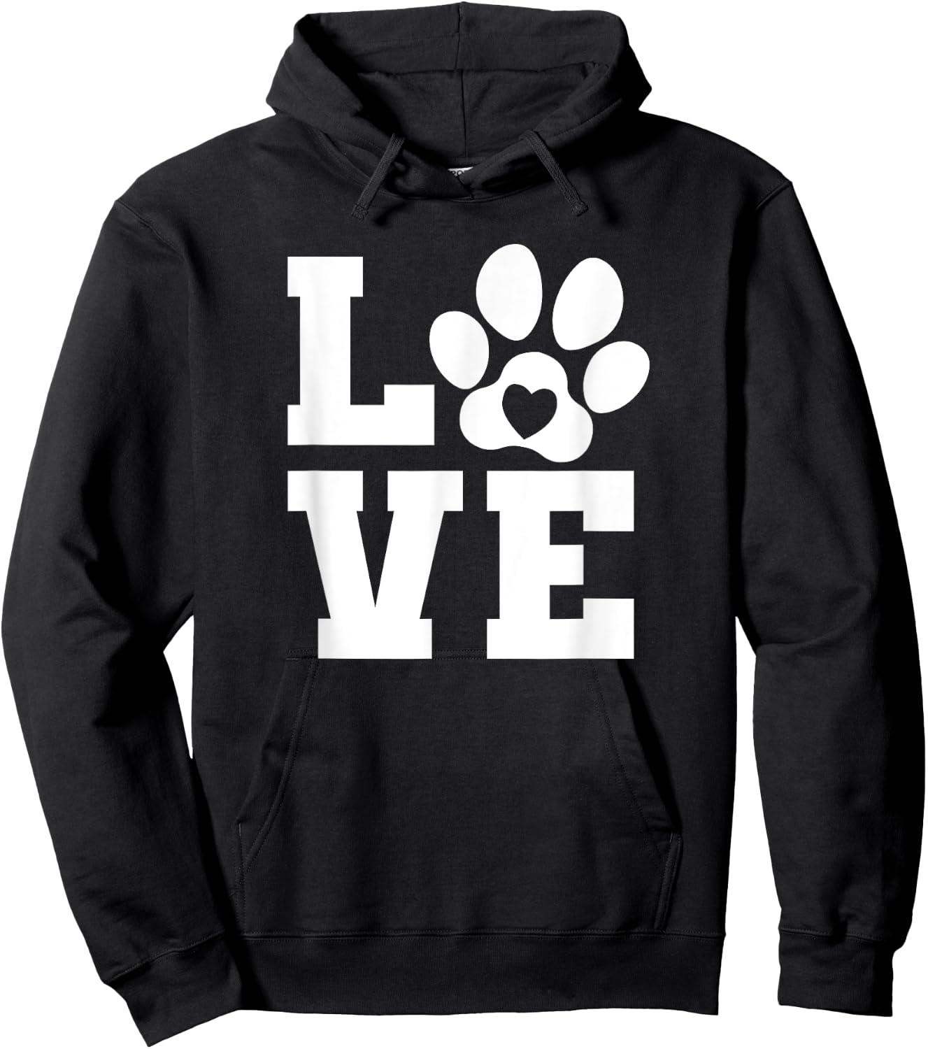 Love Pets Dog Cat Paw Lover Pet Owner Women Girls Funny Cute Hoodie - Hoodie | Black