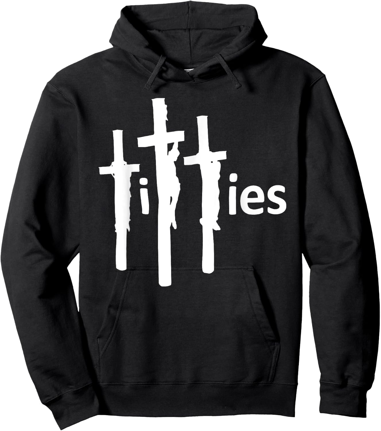Titties on the Cross, Funny Offensive, Funny Sarcastic Jesus Hoodie - Hoodie | Black