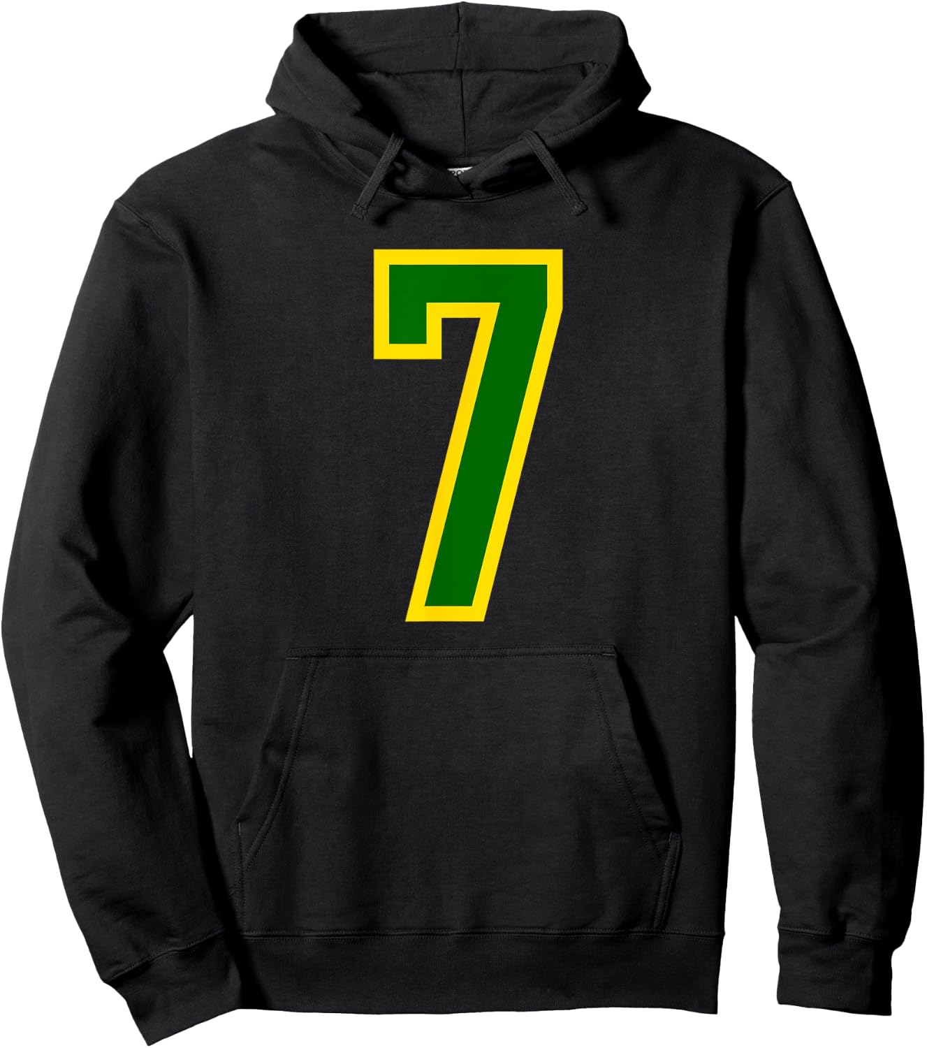 Number #7 Green Yellow Sport Number 7 Hoodie - Hoodie | Black