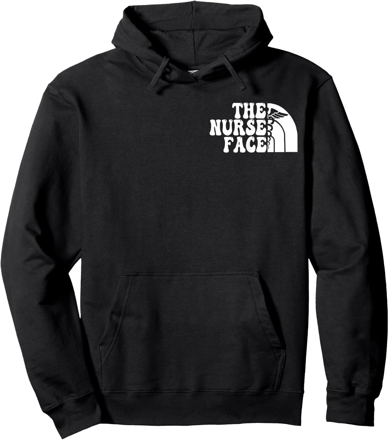 The Nurse Face, Emergency Room Registered, RN Staff Pocket Hoodie - Hoodie | Black