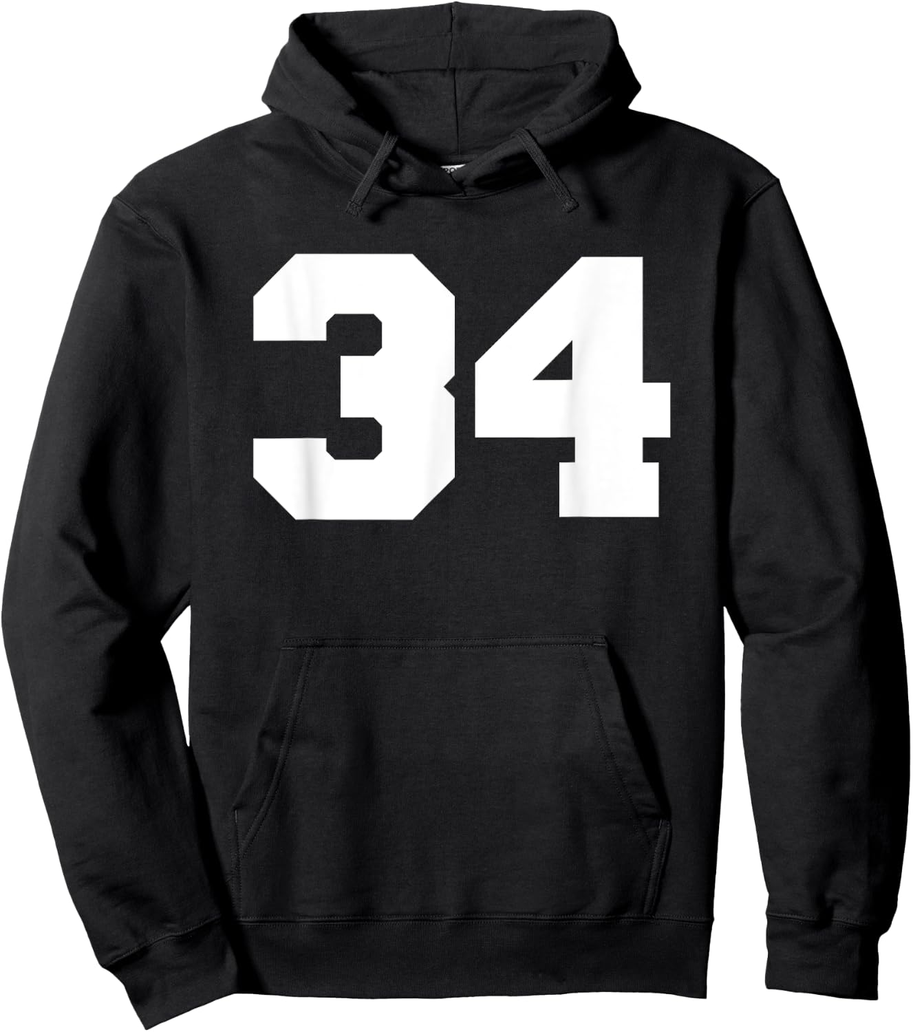 Number 34 Sports Jersey Player #34 Fan FRONT PRINT Varsity Hoodie - Hoodie | Black